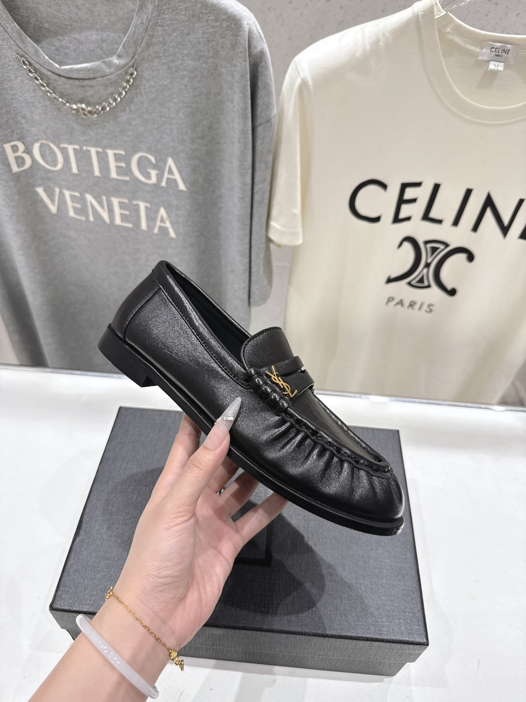 高版本出厂 男码+20   SAINT LAURENT/圣罗兰YSL 26ss爆款平底鞋情侣款玛丽珍一脚