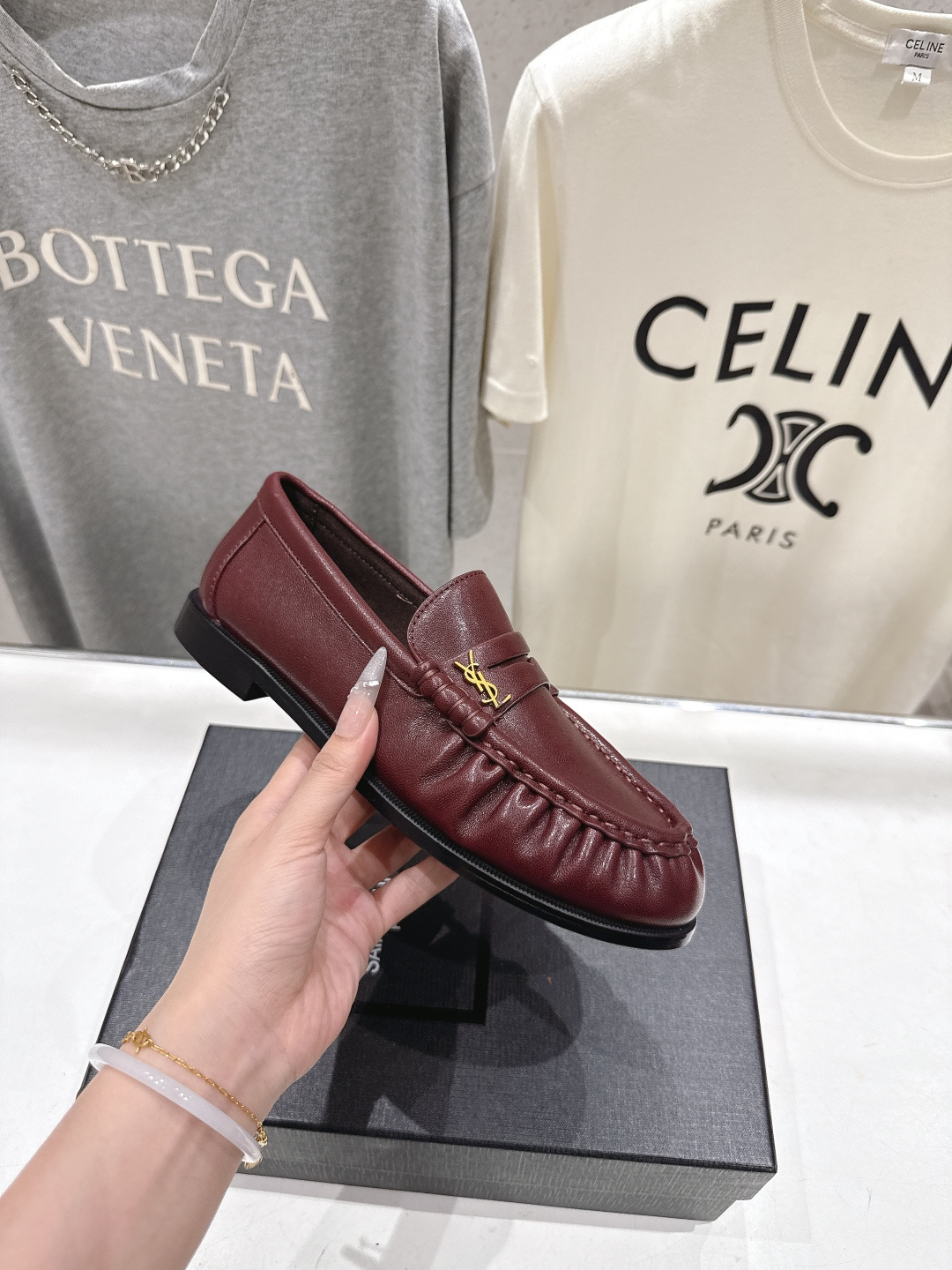 高版本出厂 男码+20   SAINT LAURENT/圣罗兰YSL 26ss爆款平底鞋情侣款玛丽珍一脚