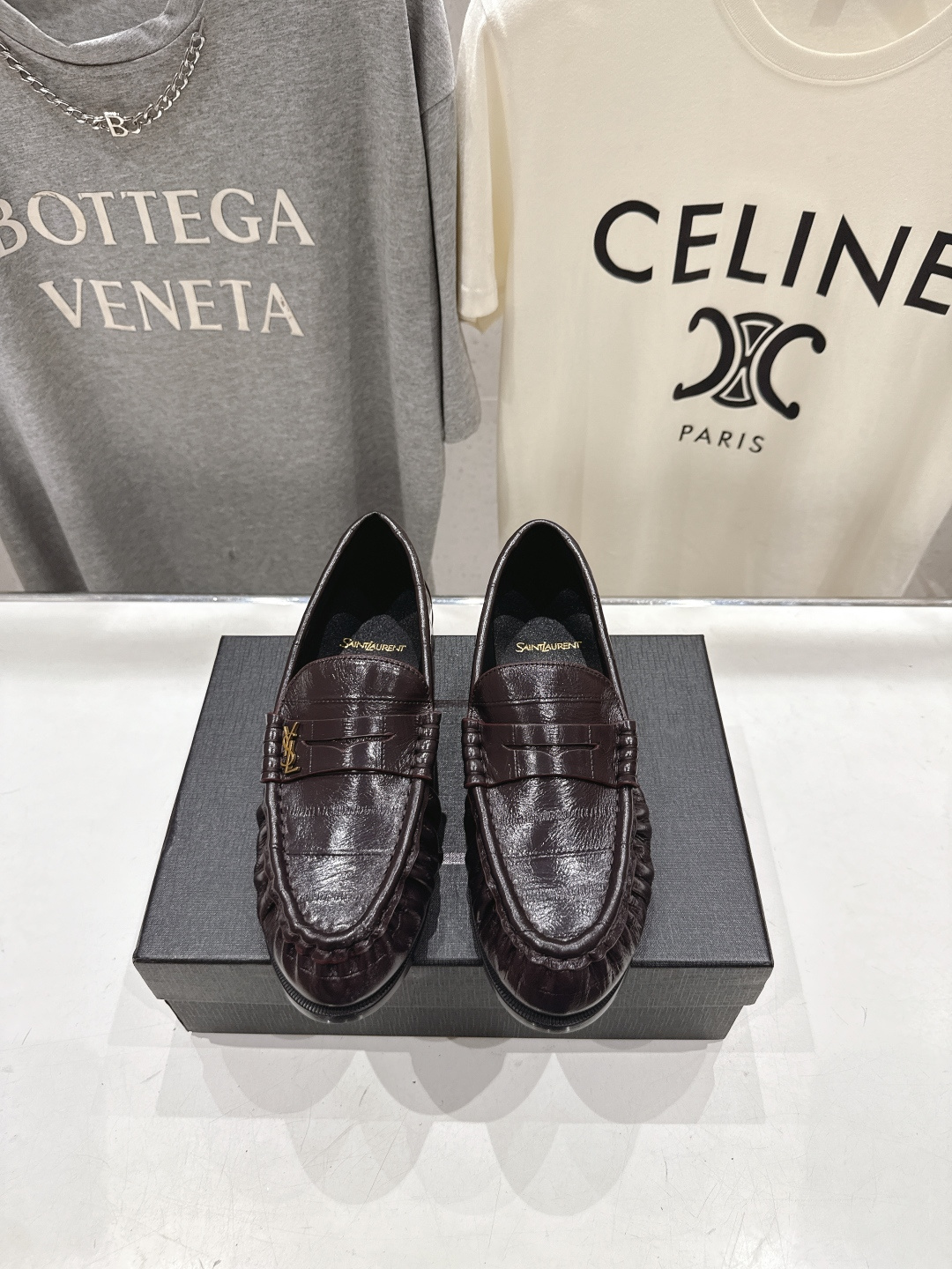 高版本出厂 男码+20   SAINT LAURENT/圣罗兰YSL 26ss爆款平底鞋情侣款玛丽珍一脚