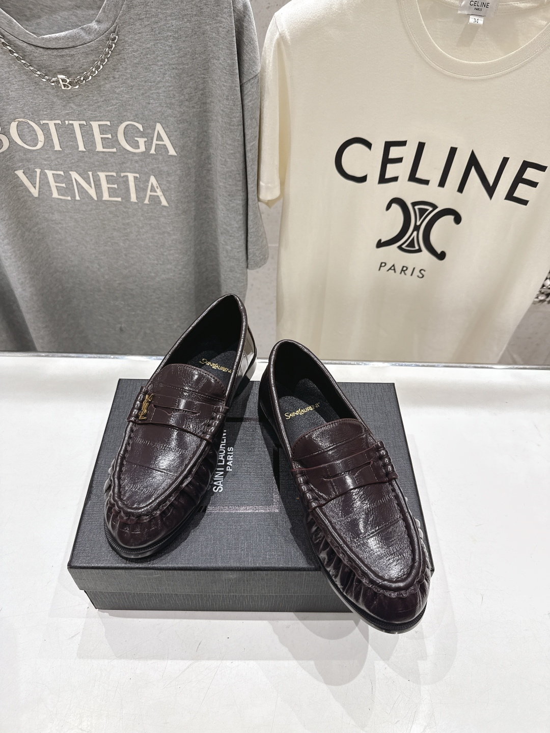 高版本出厂 男码+20   SAINT LAURENT/圣罗兰YSL 26ss爆款平底鞋情侣款玛丽珍一脚