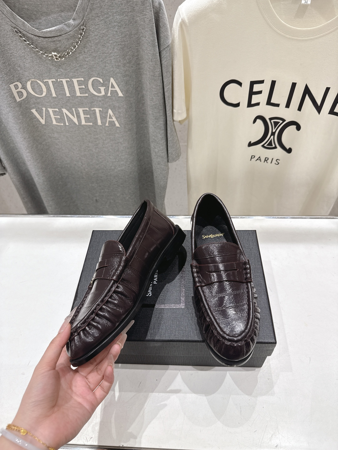 高版本出厂 男码+20   SAINT LAURENT/圣罗兰YSL 26ss爆款平底鞋情侣款玛丽珍一脚