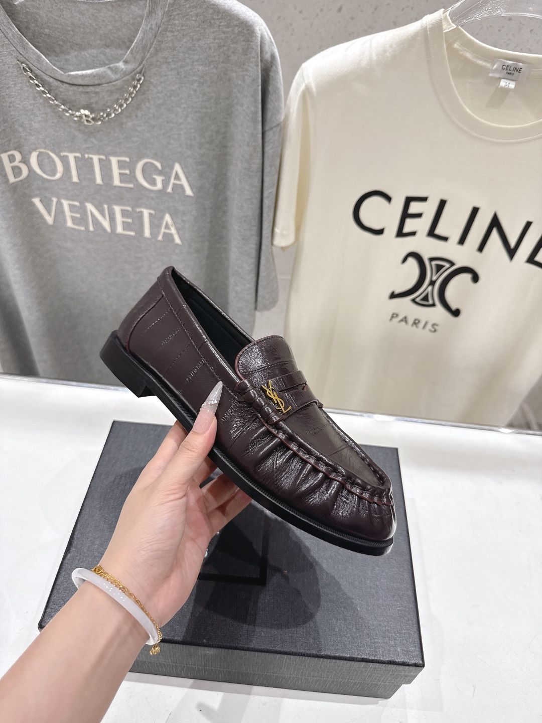 高版本出厂 男码+20   SAINT LAURENT/圣罗兰YSL 26ss爆款平底鞋情侣款玛丽珍一脚