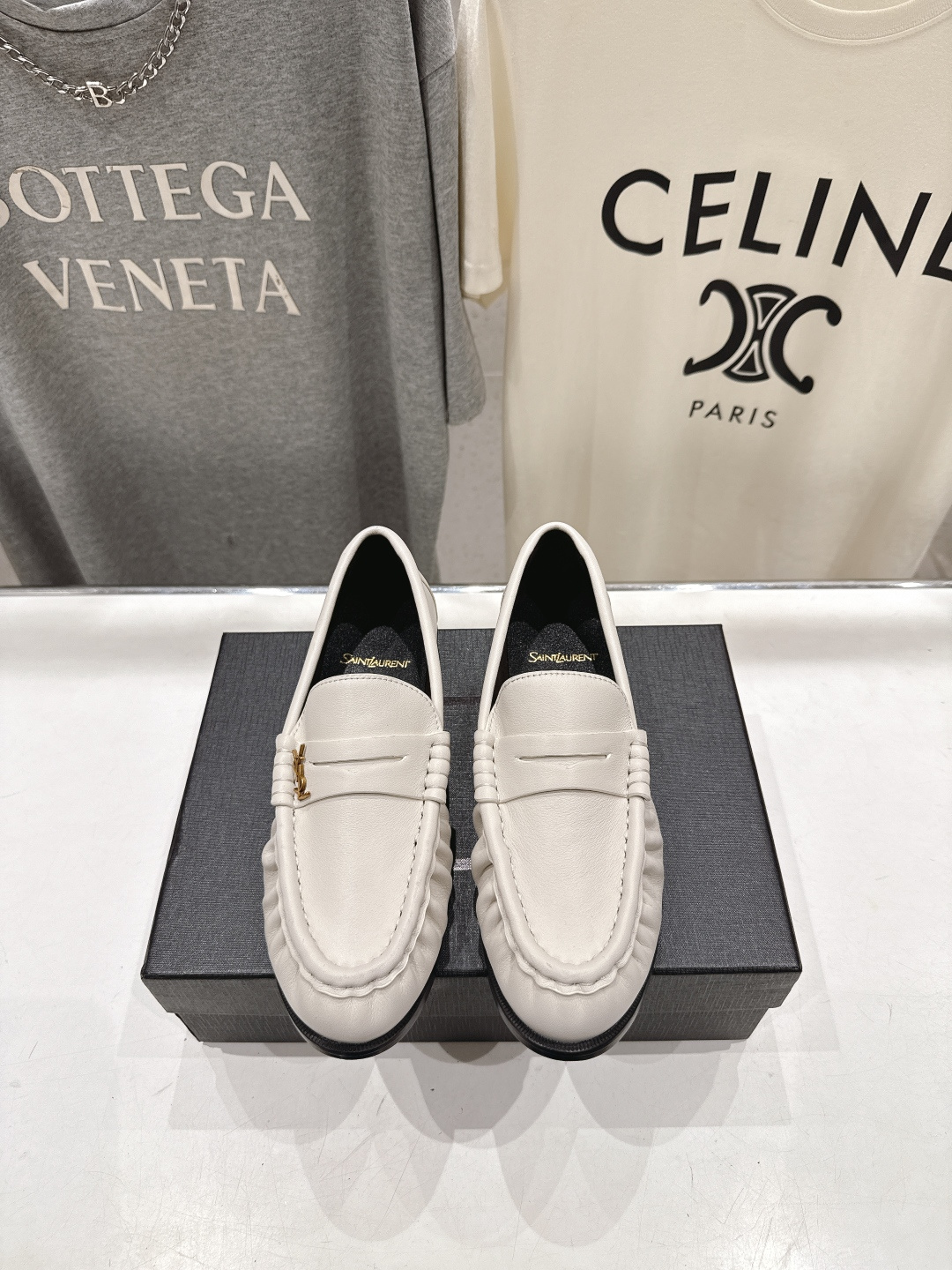 高版本出厂 男码+20   SAINT LAURENT/圣罗兰YSL 26ss爆款平底鞋情侣款玛丽珍一脚