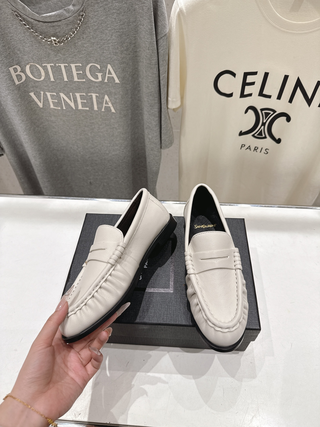 高版本出厂 男码+20   SAINT LAURENT/圣罗兰YSL 26ss爆款平底鞋情侣款玛丽珍一脚
