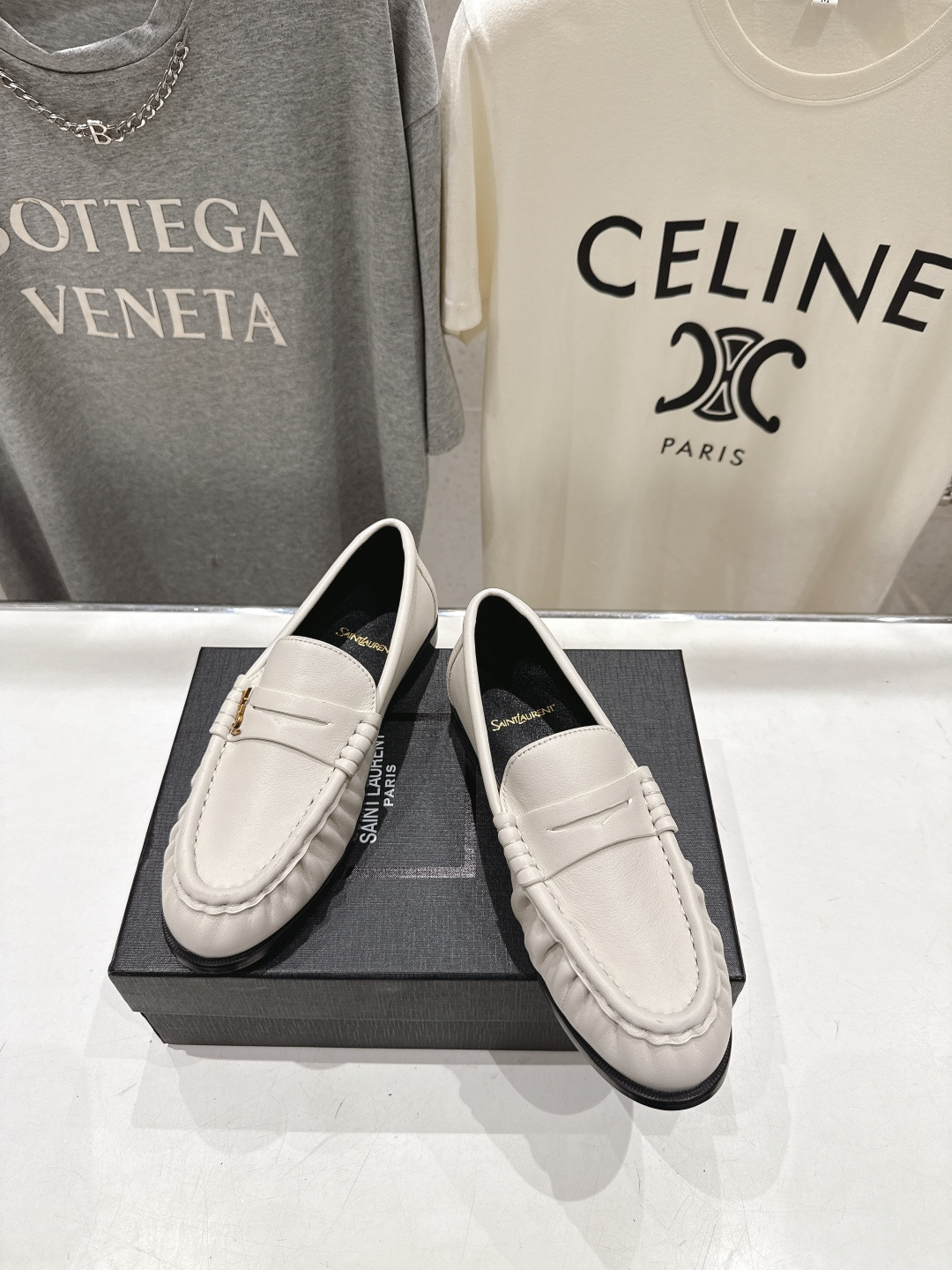 高版本出厂 男码+20   SAINT LAURENT/圣罗兰YSL 26ss爆款平底鞋情侣款玛丽珍一脚