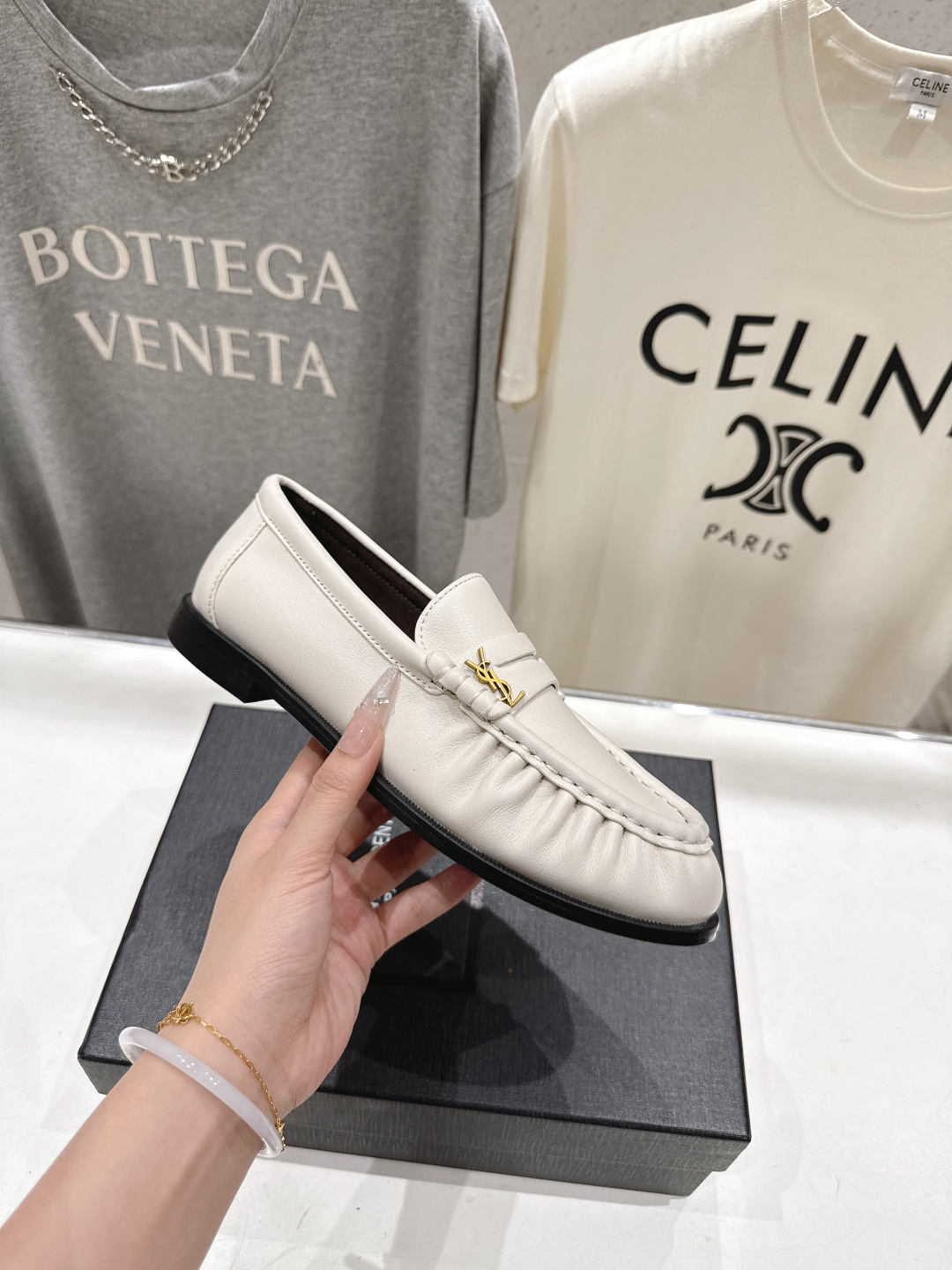 高版本出厂 男码+20   SAINT LAURENT/圣罗兰YSL 26ss爆款平底鞋情侣款玛丽珍一脚