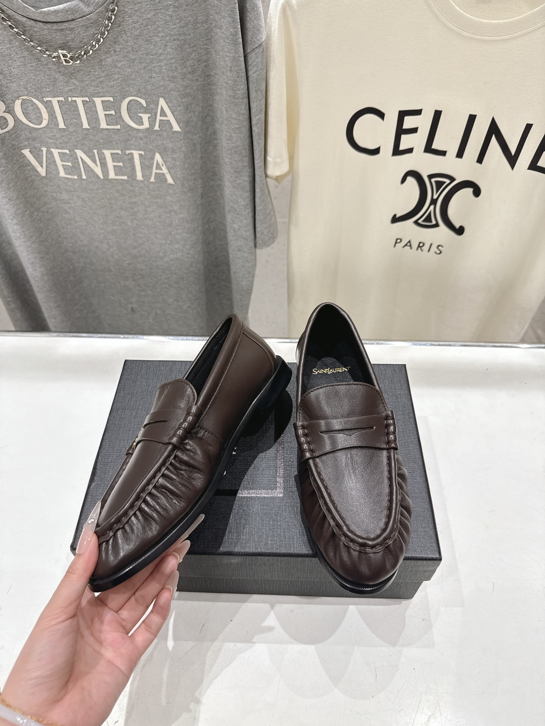高版本出厂 男码+20   SAINT LAURENT/圣罗兰YSL 26ss爆款平底鞋情侣款玛丽珍一脚