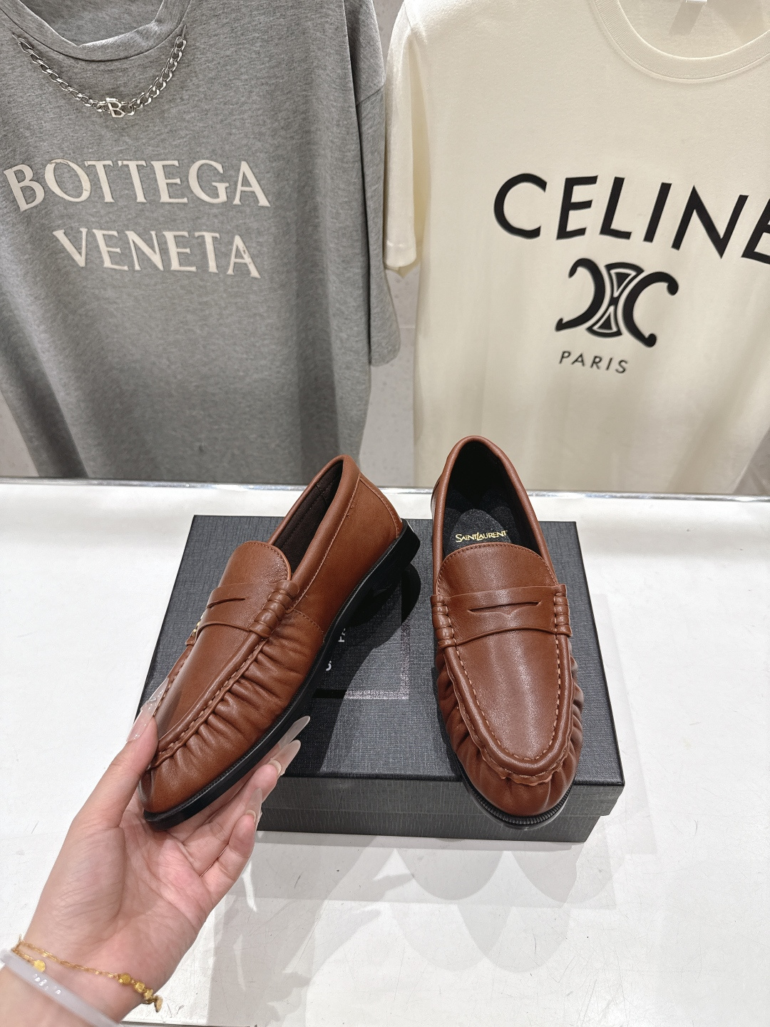 高版本出厂 男码+20   SAINT LAURENT/圣罗兰YSL 26ss爆款平底鞋情侣款玛丽珍一脚
