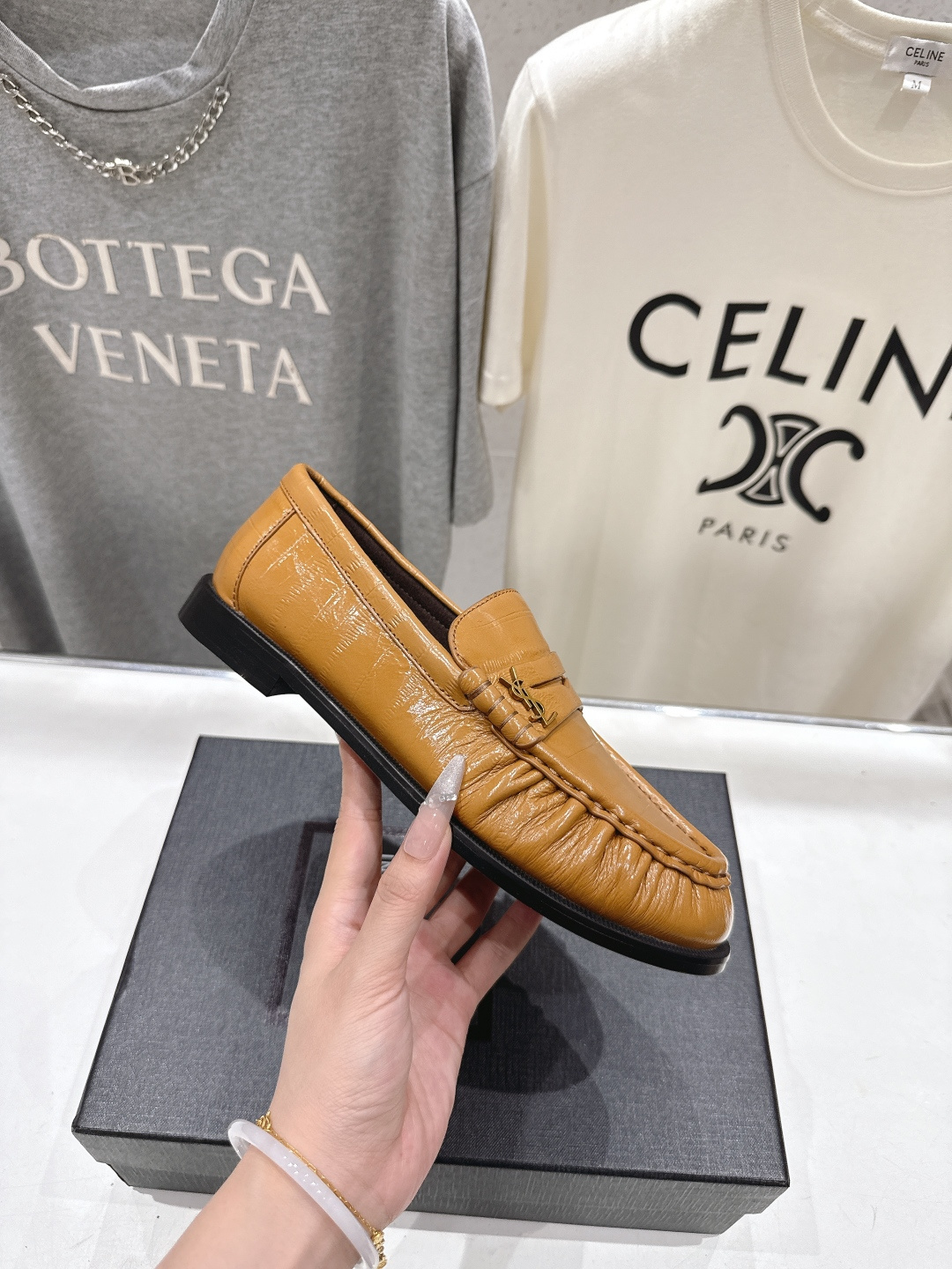 高版本出厂 男码+20   SAINT LAURENT/圣罗兰YSL 26ss爆款平底鞋情侣款玛丽珍一脚