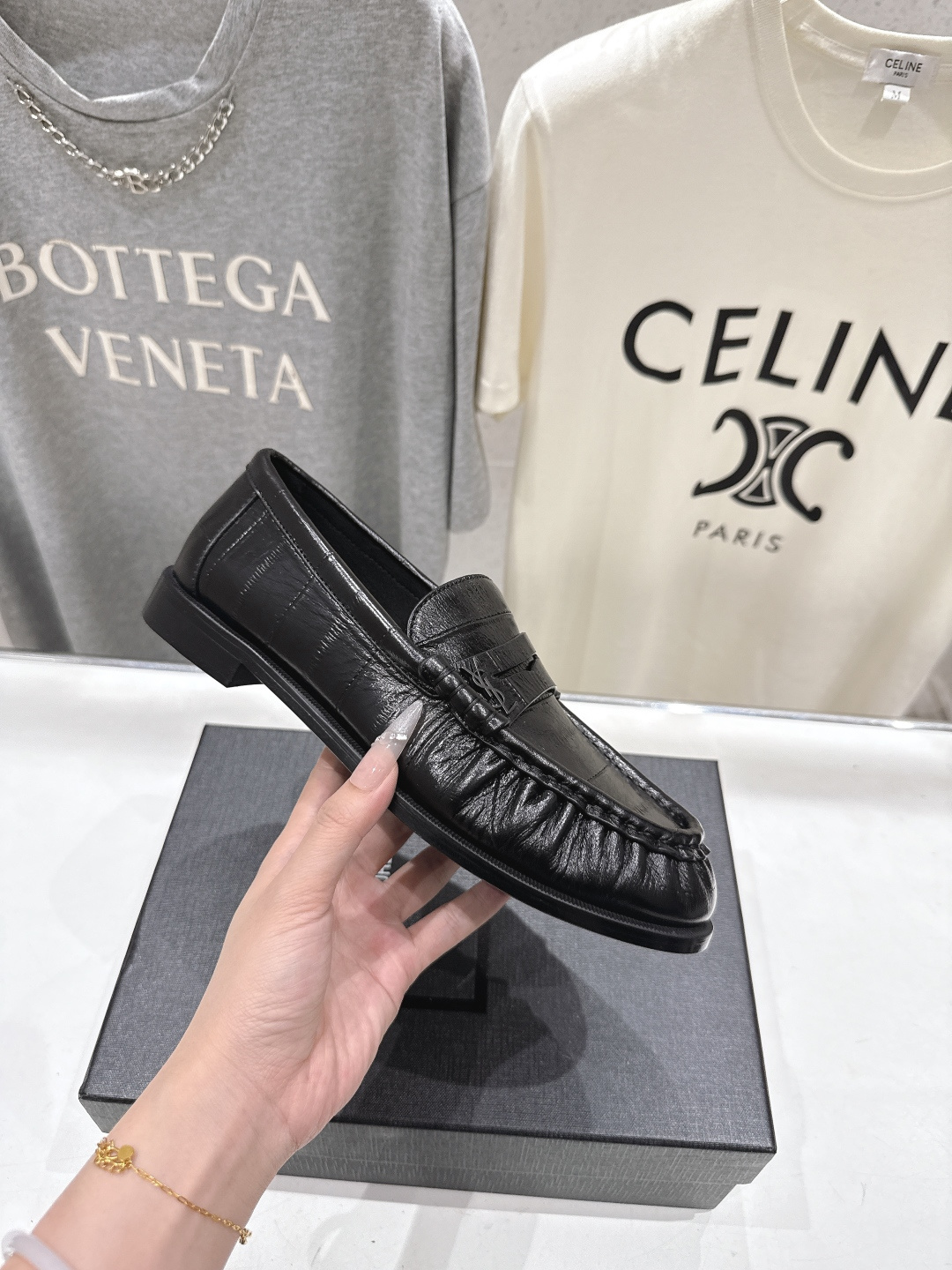 高版本出厂 男码+20   SAINT LAURENT/圣罗兰YSL 26ss爆款平底鞋情侣款玛丽珍一脚