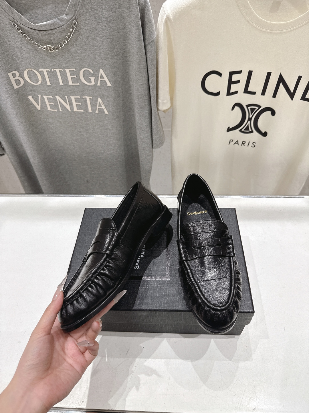 高版本出厂 男码+20   SAINT LAURENT/圣罗兰YSL 26ss爆款平底鞋情侣款玛丽珍一脚