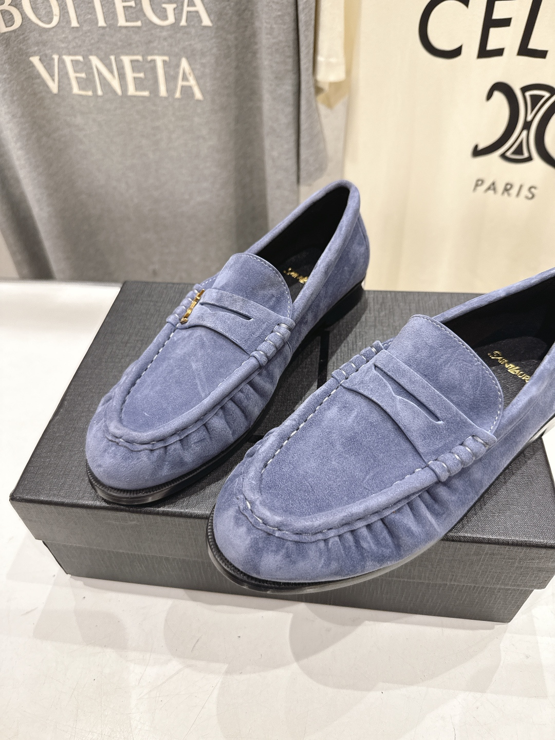 高版本出厂 男码+20   SAINT LAURENT/圣罗兰YSL 26ss爆款平底鞋情侣款玛丽珍一脚