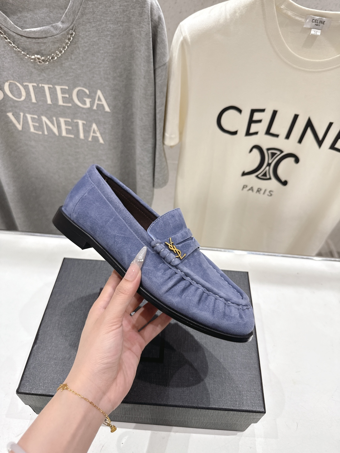 高版本出厂 男码+20   SAINT LAURENT/圣罗兰YSL 26ss爆款平底鞋情侣款玛丽珍一脚