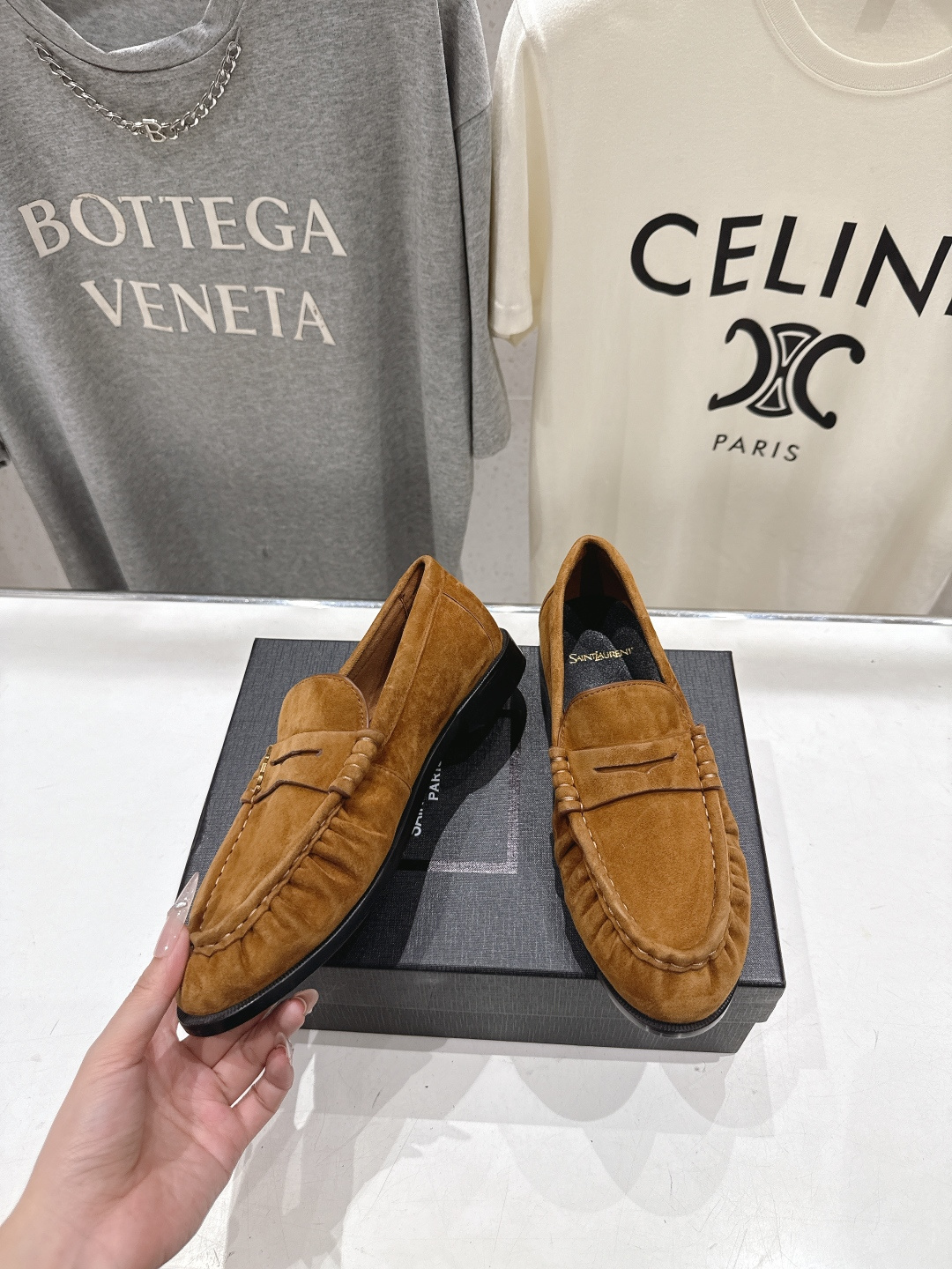 高版本出厂 男码+20   SAINT LAURENT/圣罗兰YSL 26ss爆款平底鞋情侣款玛丽珍一脚
