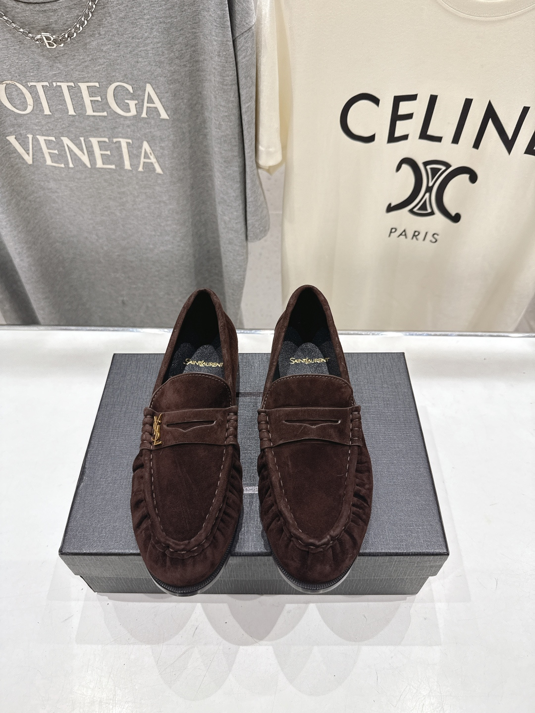 高版本出厂 男码+20   SAINT LAURENT/圣罗兰YSL 26ss爆款平底鞋情侣款玛丽珍一脚