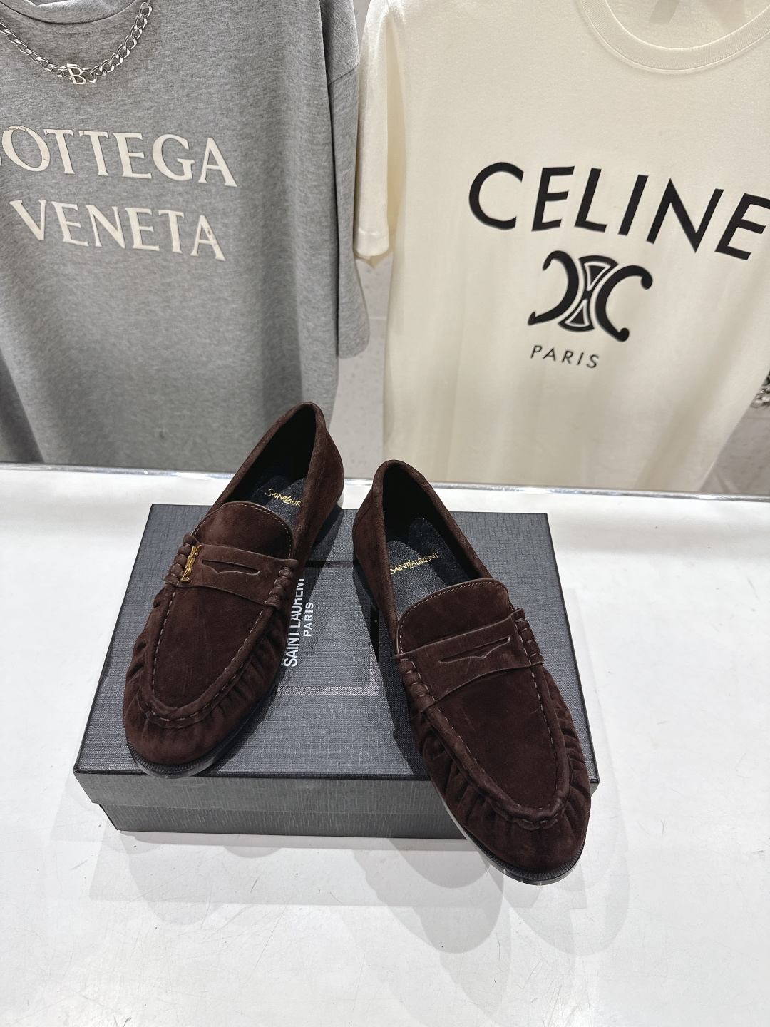 高版本出厂 男码+20   SAINT LAURENT/圣罗兰YSL 26ss爆款平底鞋情侣款玛丽珍一脚