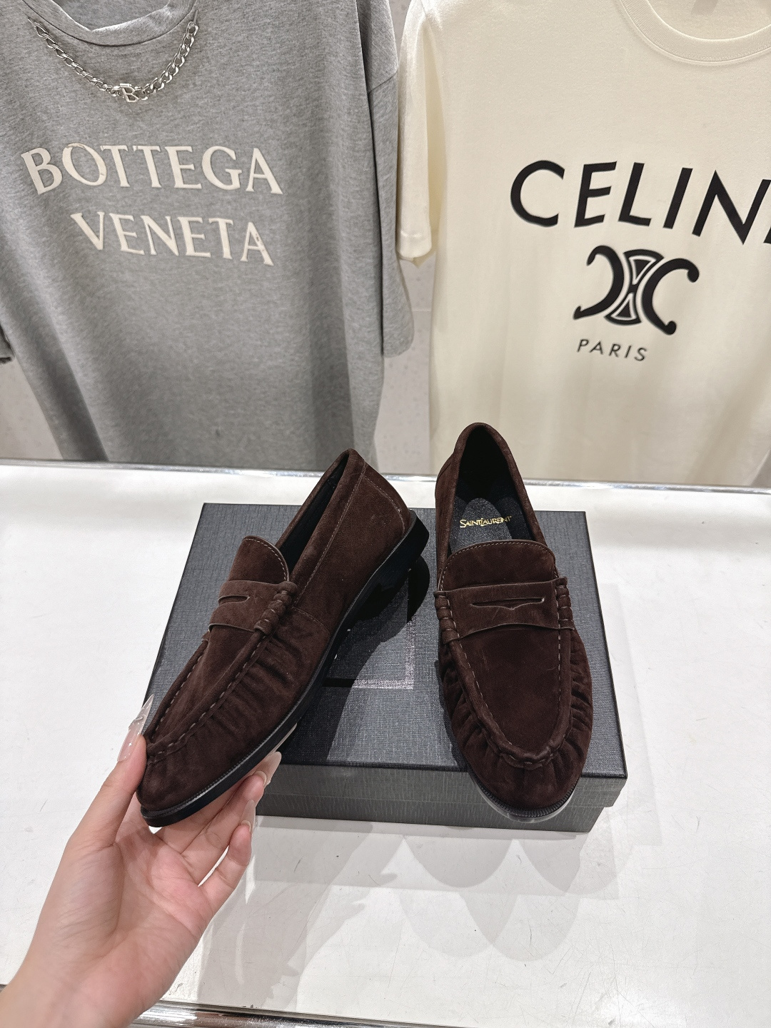 高版本出厂 男码+20   SAINT LAURENT/圣罗兰YSL 26ss爆款平底鞋情侣款玛丽珍一脚