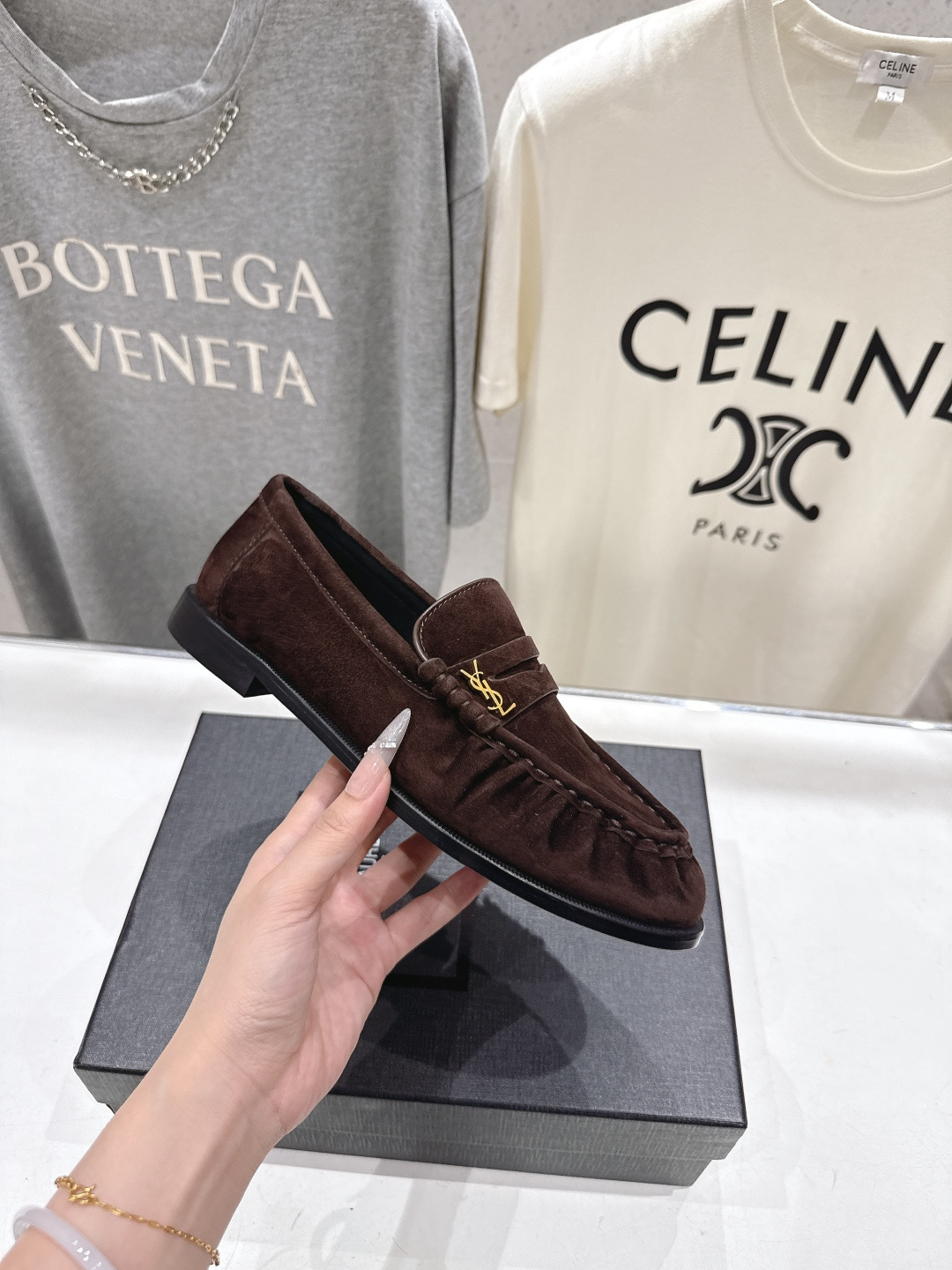 高版本出厂 男码+20   SAINT LAURENT/圣罗兰YSL 26ss爆款平底鞋情侣款玛丽珍一脚