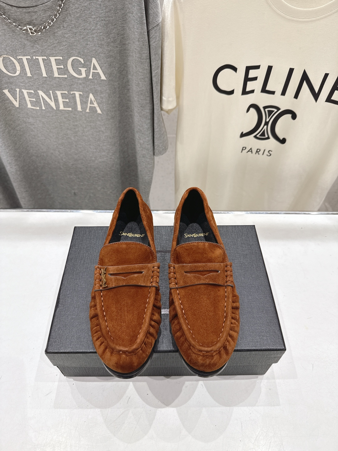 高版本出厂 男码+20   SAINT LAURENT/圣罗兰YSL 26ss爆款平底鞋情侣款玛丽珍一脚