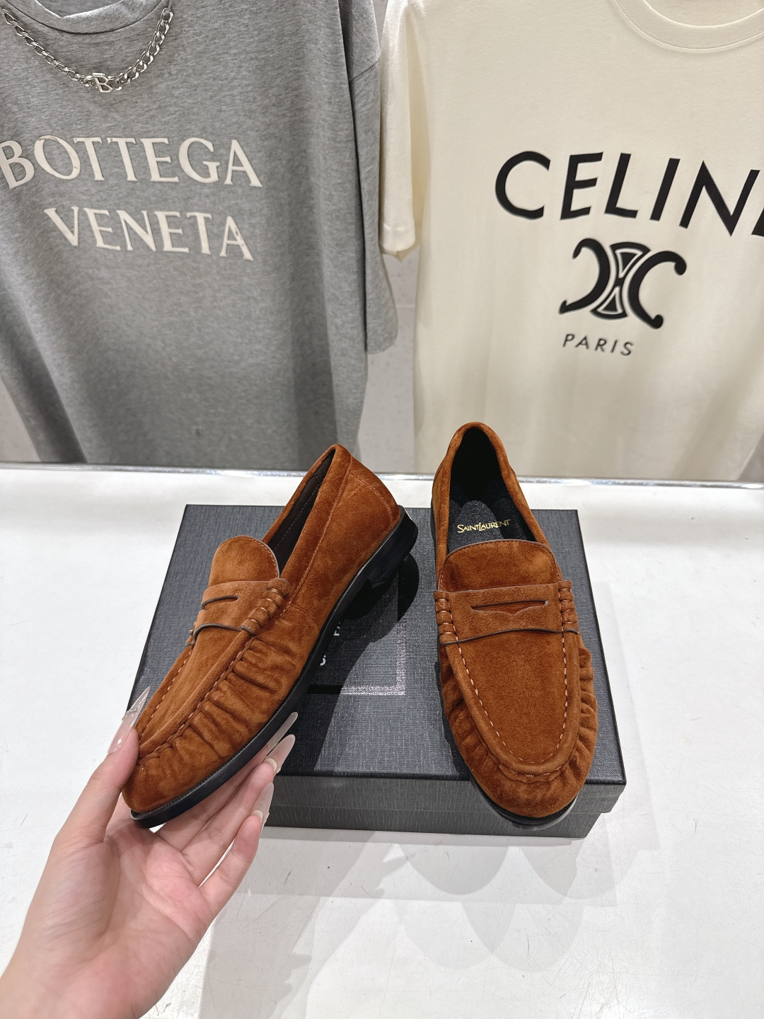 高版本出厂 男码+20   SAINT LAURENT/圣罗兰YSL 26ss爆款平底鞋情侣款玛丽珍一脚