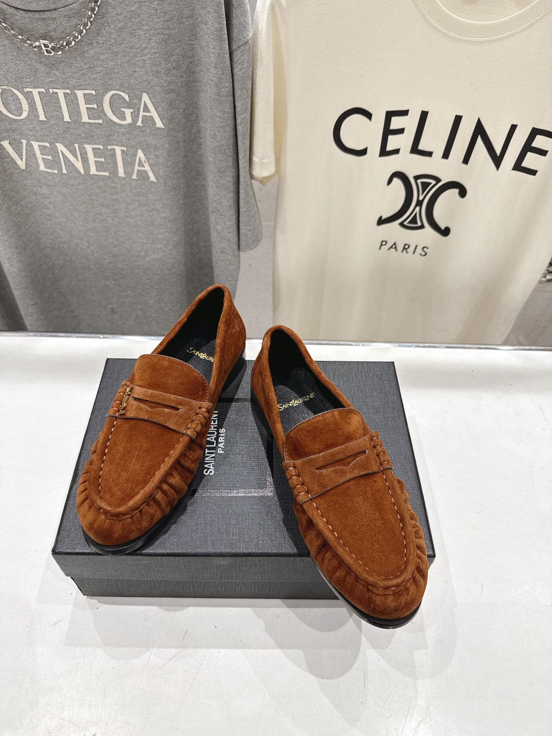 高版本出厂 男码+20   SAINT LAURENT/圣罗兰YSL 26ss爆款平底鞋情侣款玛丽珍一脚