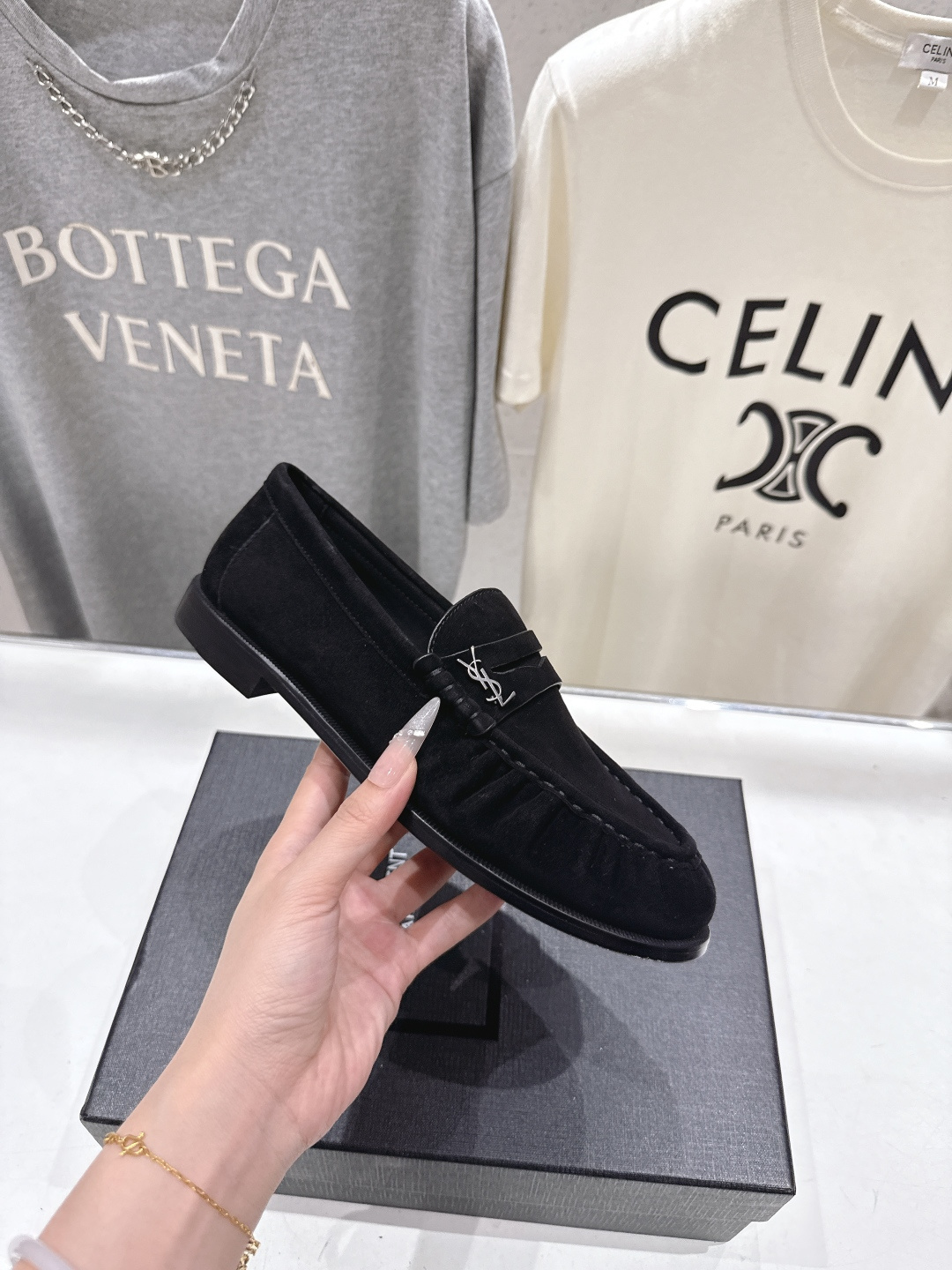 高版本出厂 男码+20   SAINT LAURENT/圣罗兰YSL 26ss爆款平底鞋情侣款玛丽珍一脚