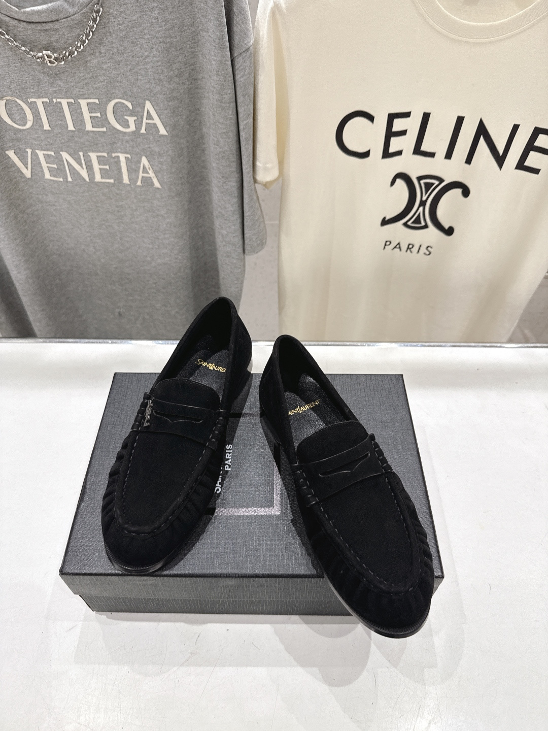 高版本出厂 男码+20   SAINT LAURENT/圣罗兰YSL 26ss爆款平底鞋情侣款玛丽珍一脚