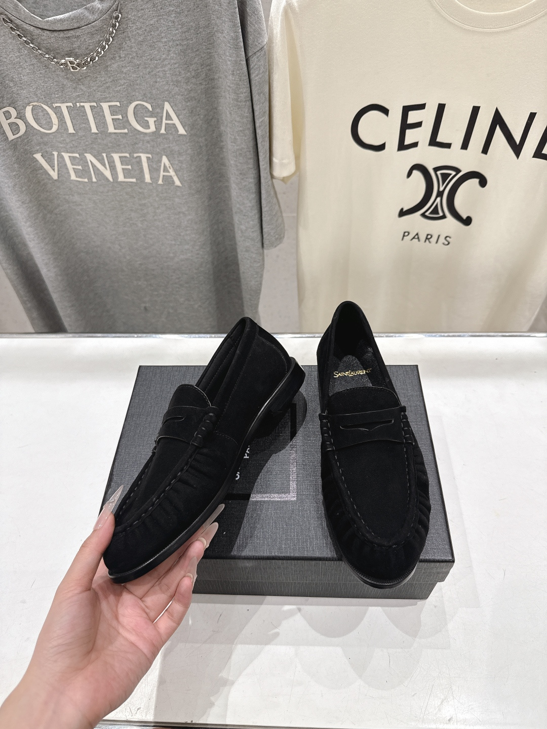 高版本出厂 男码+20   SAINT LAURENT/圣罗兰YSL 26ss爆款平底鞋情侣款玛丽珍一脚