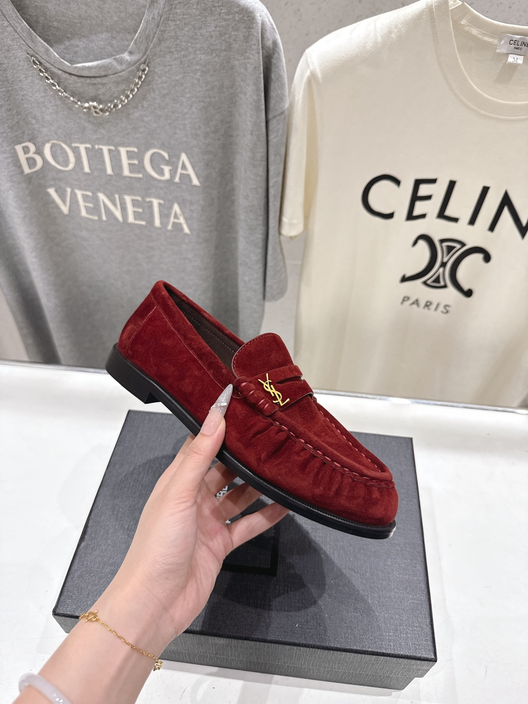 高版本出厂 男码+20   SAINT LAURENT/圣罗兰YSL 26ss爆款平底鞋情侣款玛丽珍一脚