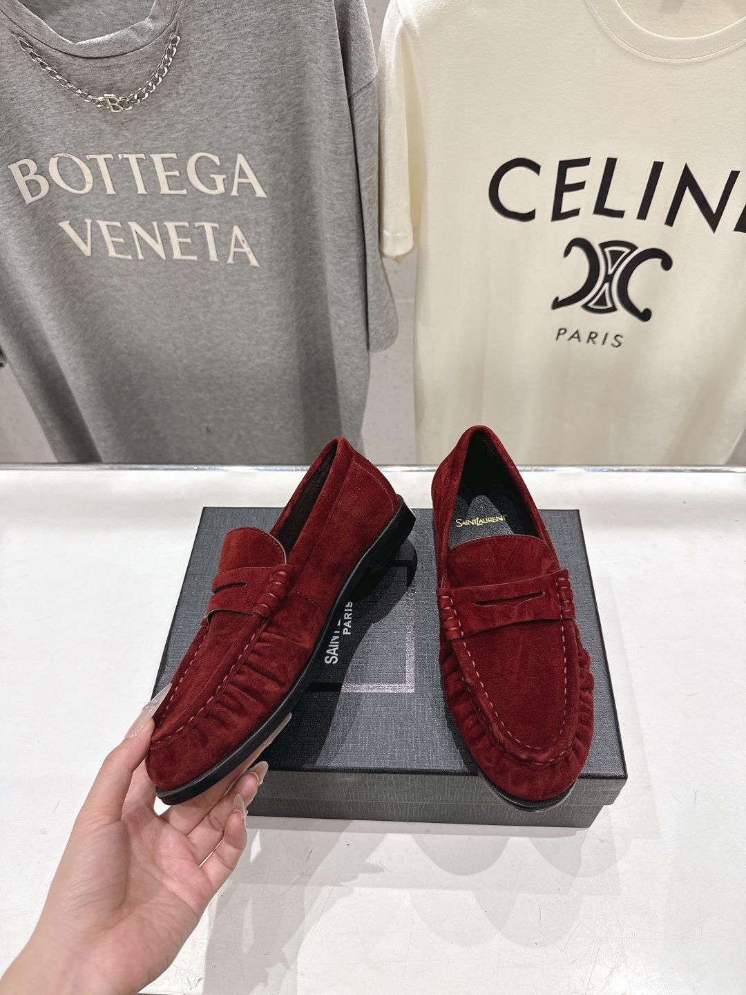 高版本出厂 男码+20   SAINT LAURENT/圣罗兰YSL 26ss爆款平底鞋情侣款玛丽珍一脚