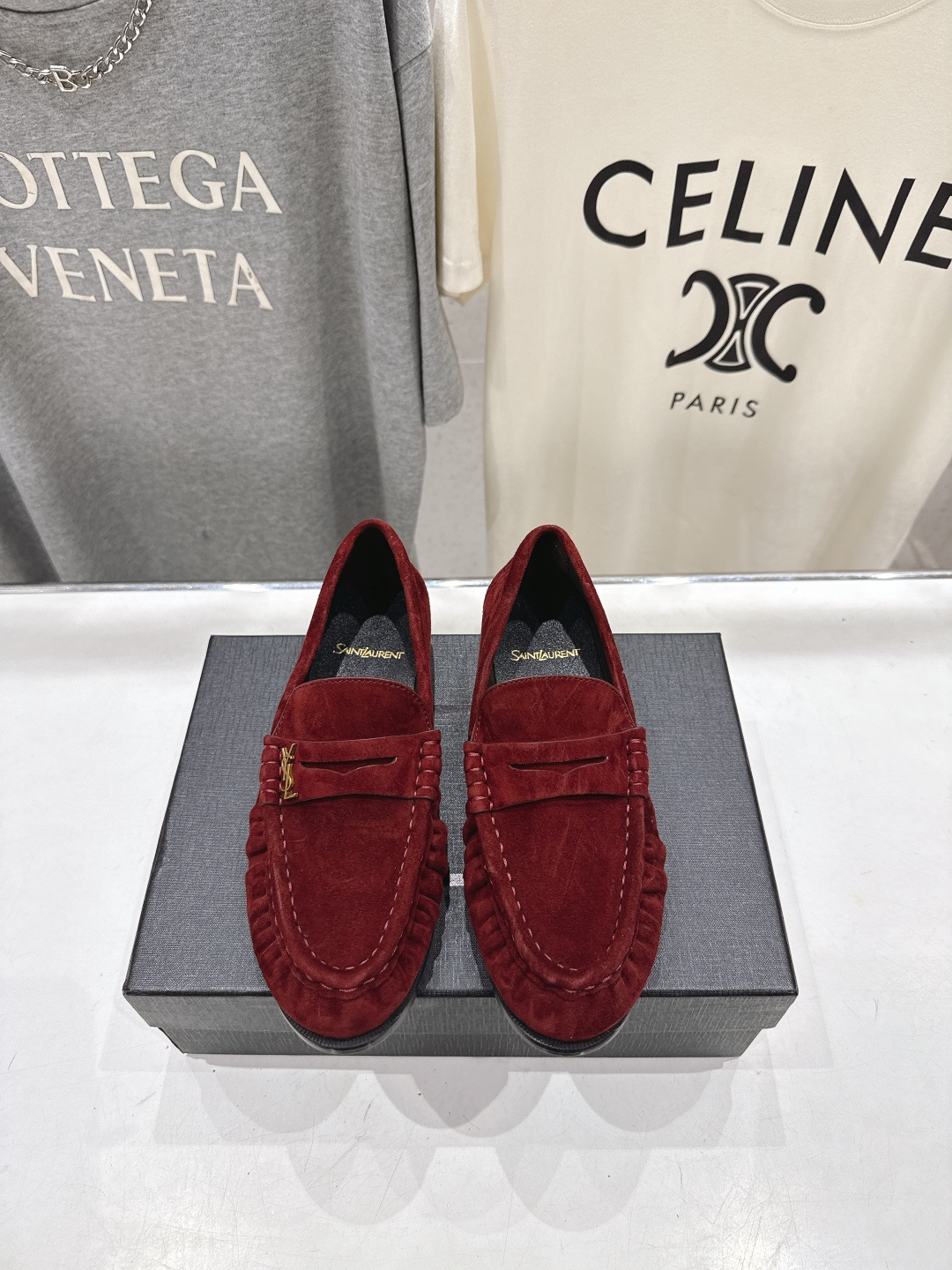 高版本出厂 男码+20   SAINT LAURENT/圣罗兰YSL 26ss爆款平底鞋情侣款玛丽珍一脚