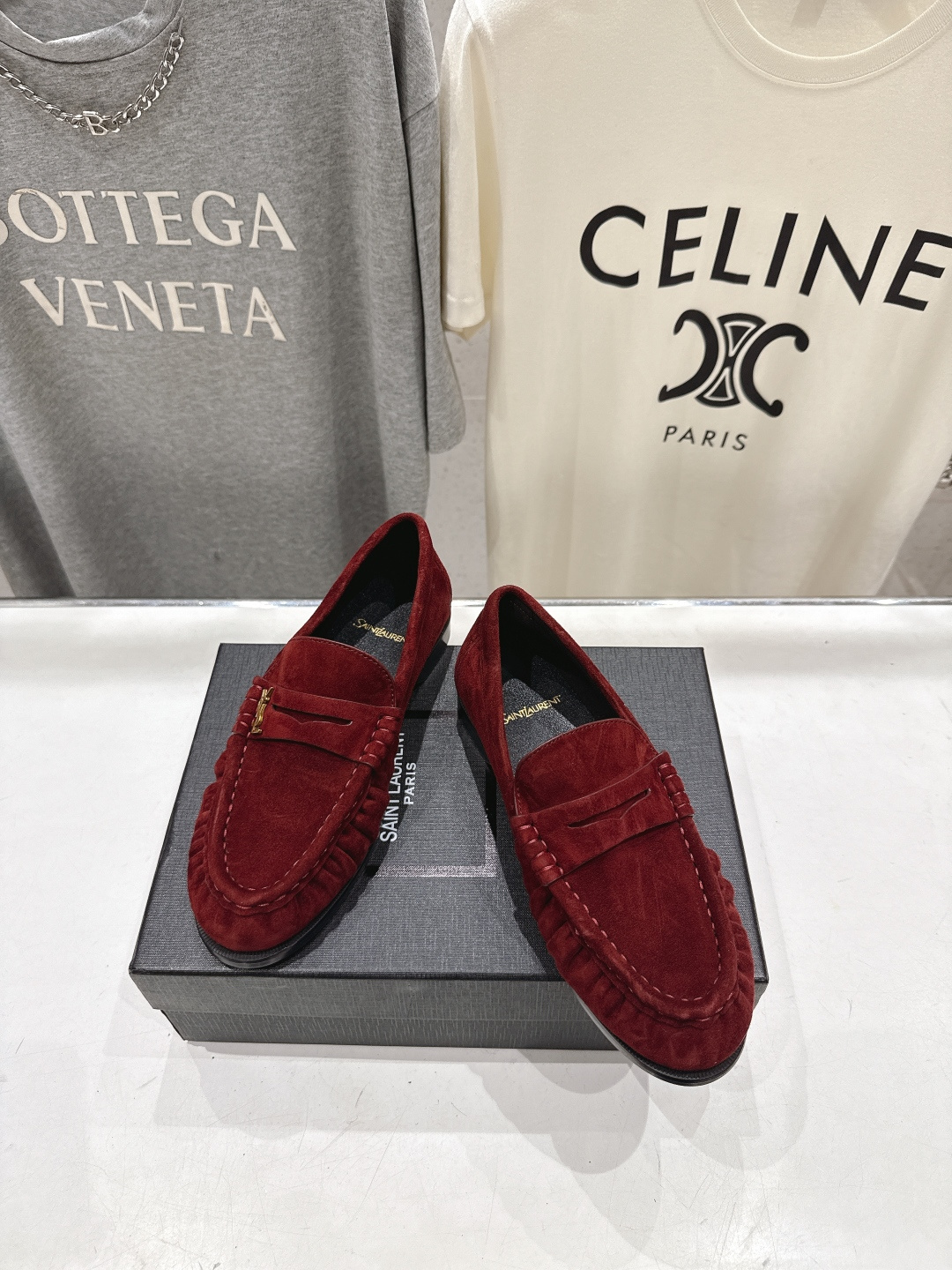 高版本出厂 男码+20   SAINT LAURENT/圣罗兰YSL 26ss爆款平底鞋情侣款玛丽珍一脚