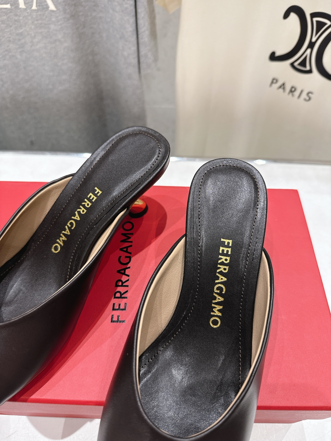 高版本出厂  FERRAGAMO/菲拉格慕F065  26ss夏季新款高跟半包拖鞋菲拉格慕今期高频曝光的