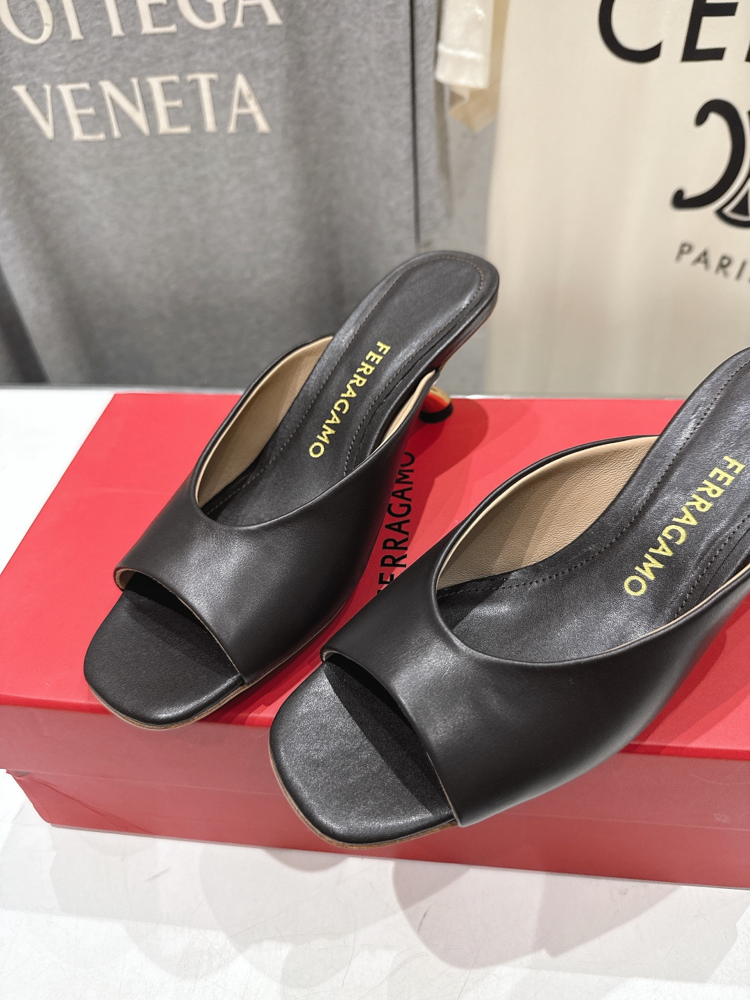 高版本出厂  FERRAGAMO/菲拉格慕F065  26ss夏季新款高跟半包拖鞋菲拉格慕今期高频曝光的