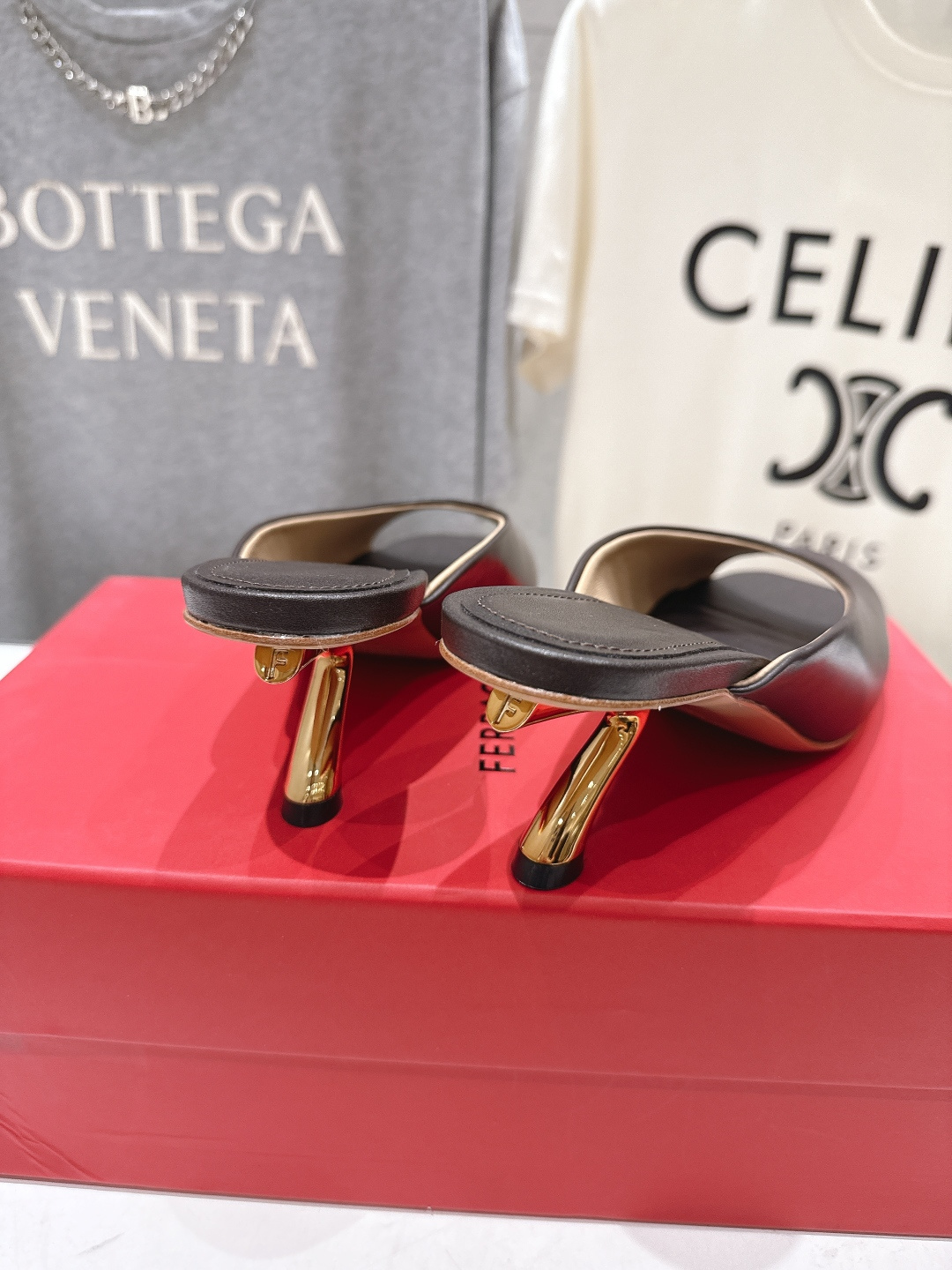 高版本出厂  FERRAGAMO/菲拉格慕F065  26ss夏季新款高跟半包拖鞋菲拉格慕今期高频曝光的
