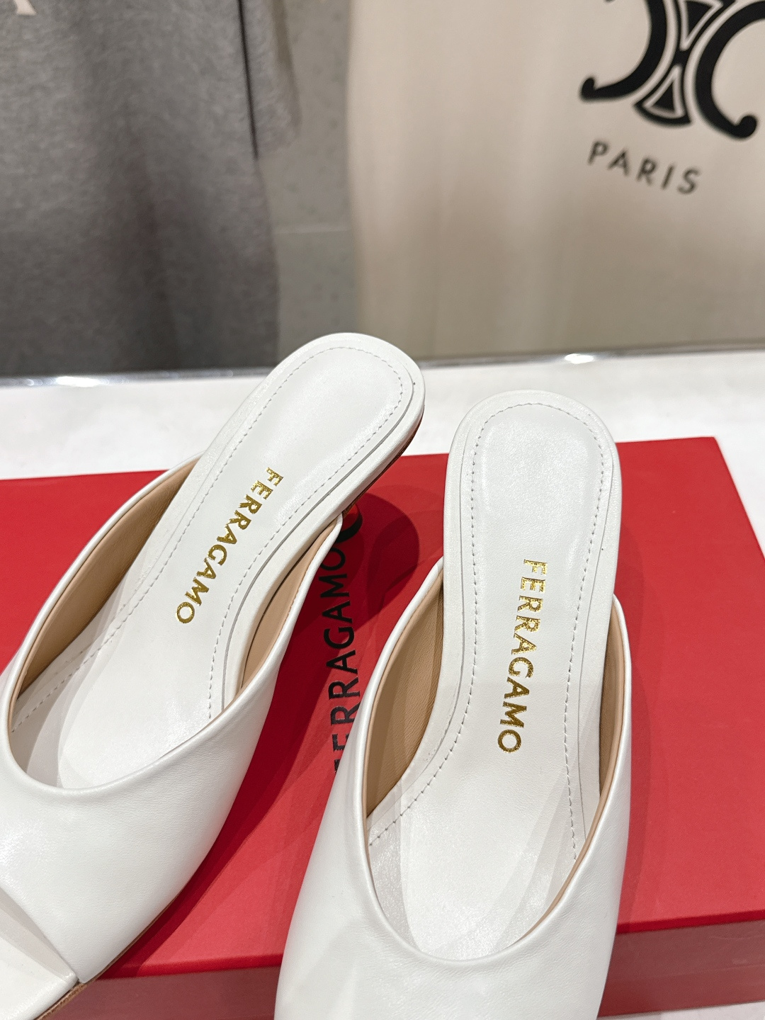 高版本出厂  FERRAGAMO/菲拉格慕F065  26ss夏季新款高跟半包拖鞋菲拉格慕今期高频曝光的