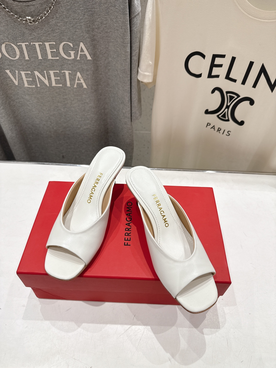 高版本出厂  FERRAGAMO/菲拉格慕F065  26ss夏季新款高跟半包拖鞋菲拉格慕今期高频曝光的