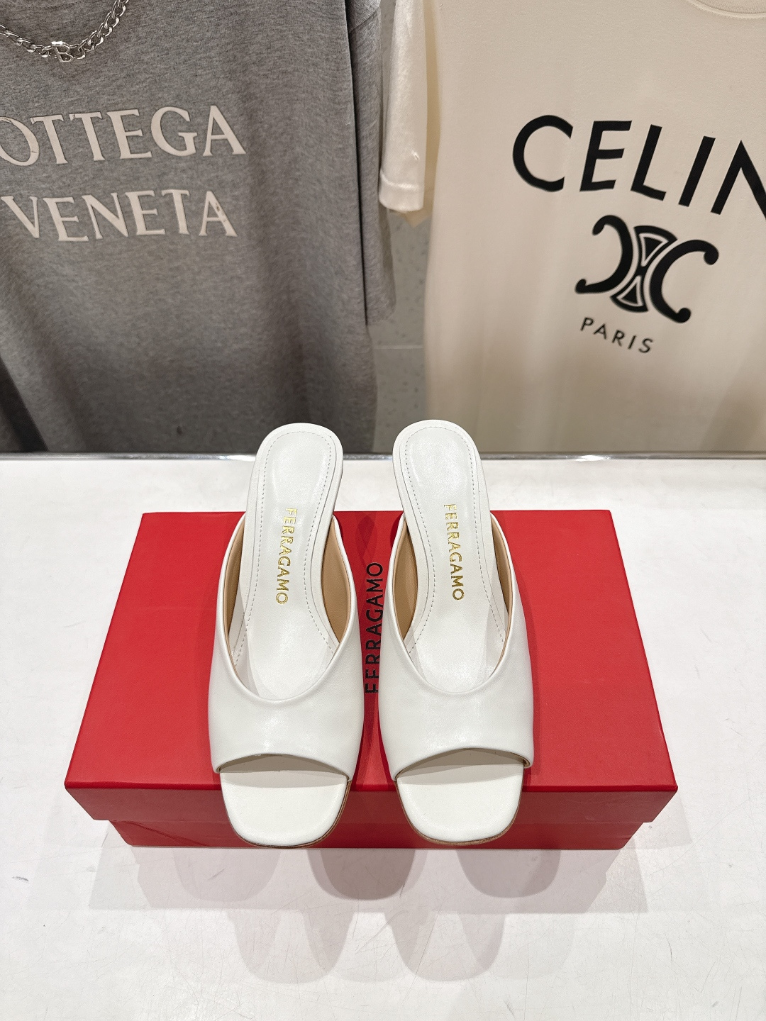 高版本出厂  FERRAGAMO/菲拉格慕F065  26ss夏季新款高跟半包拖鞋菲拉格慕今期高频曝光的