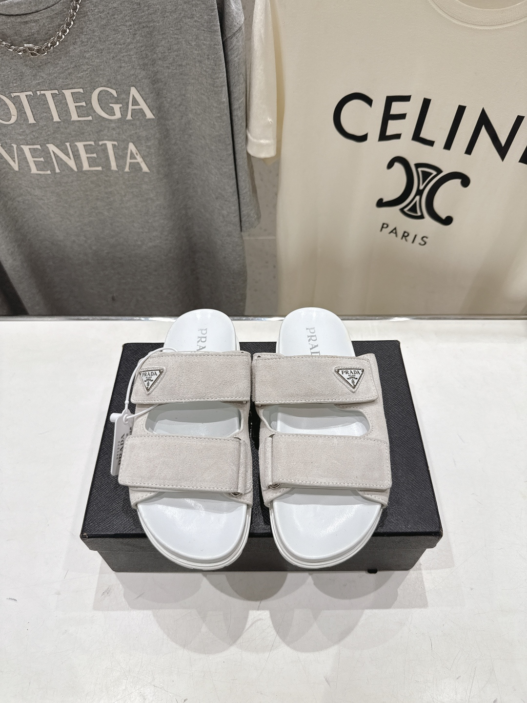 高版本出厂  Prada/普拉达F029 26ss夏季新款魔术贴厚底沙滩拖鞋这个鞋型真的属于经典不会过时