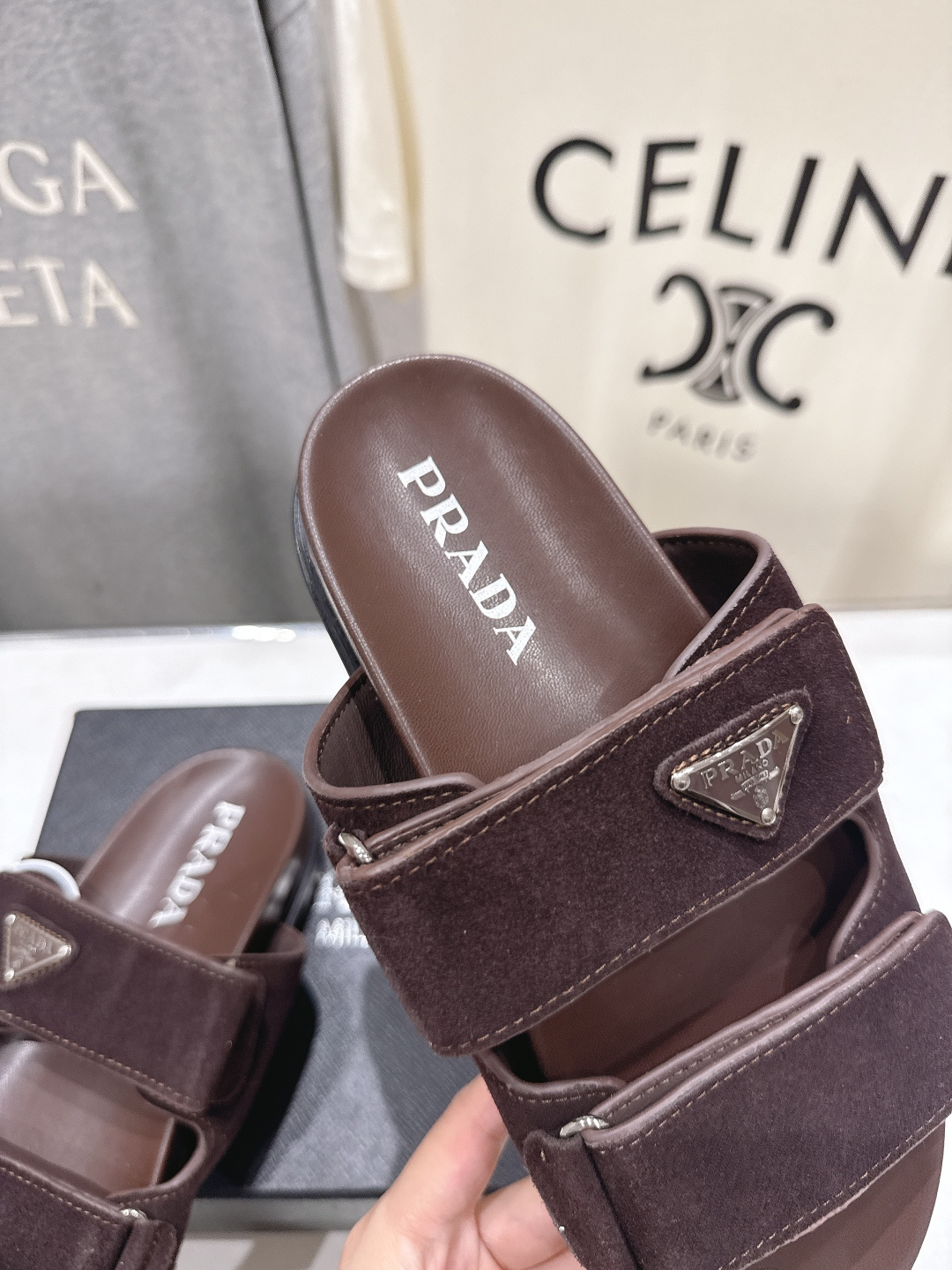 高版本出厂  Prada/普拉达F029 26ss夏季新款魔术贴厚底沙滩拖鞋这个鞋型真的属于经典不会过时