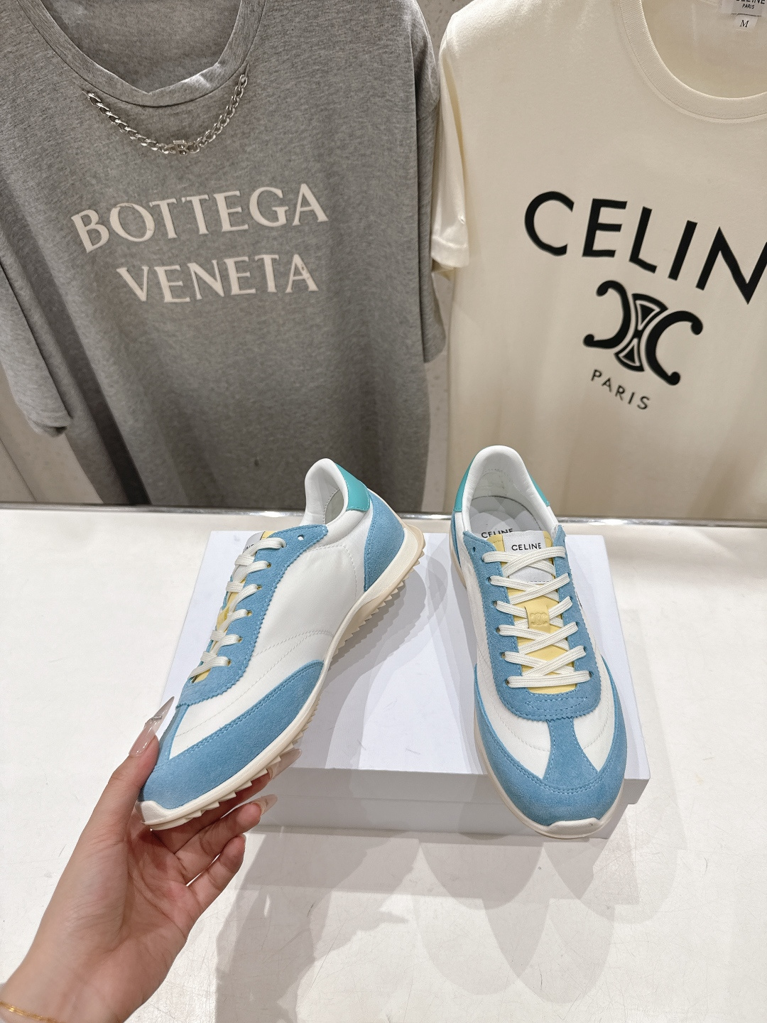 高版本出厂   CELINE*思琳赛琳F037 2026ss新款徽标系带阿甘鞋休闲运动鞋小白鞋简单舒服，