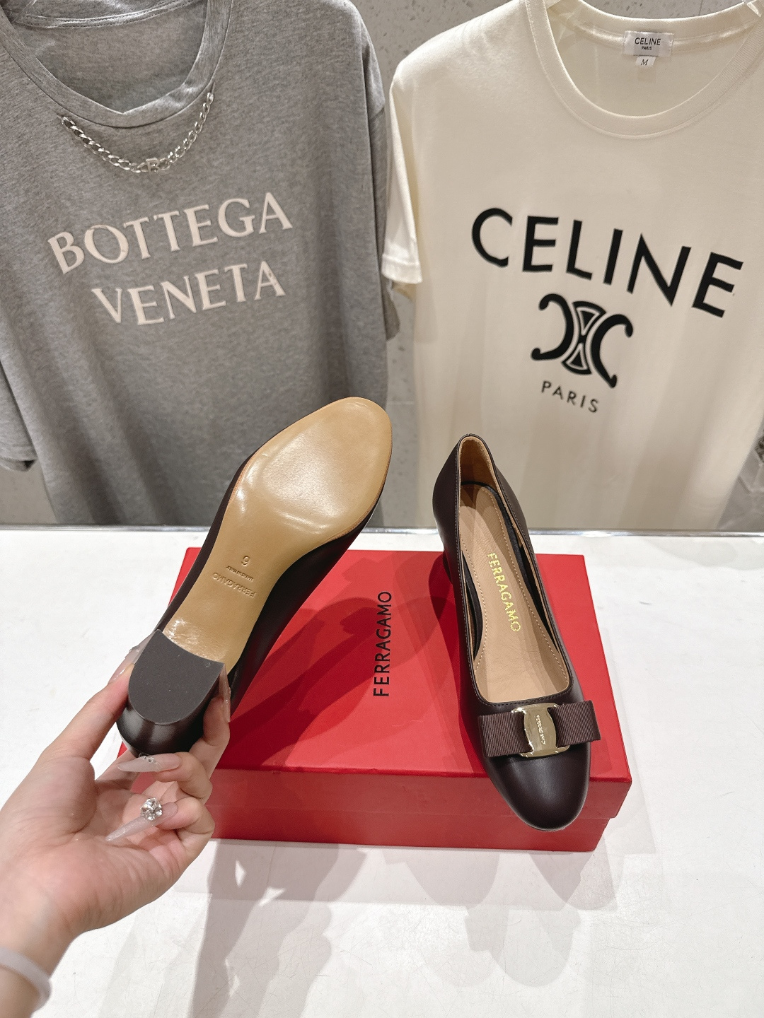 高版本出厂  FERRAGAMO/菲拉格慕F065  26ss官方新款真皮蝴蝶结系列高跟鞋单鞋菲拉格慕今
