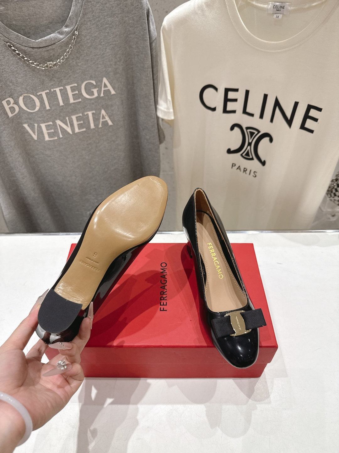 高版本出厂  FERRAGAMO/菲拉格慕F065  26ss官方新款真皮蝴蝶结系列高跟鞋单鞋菲拉格慕今