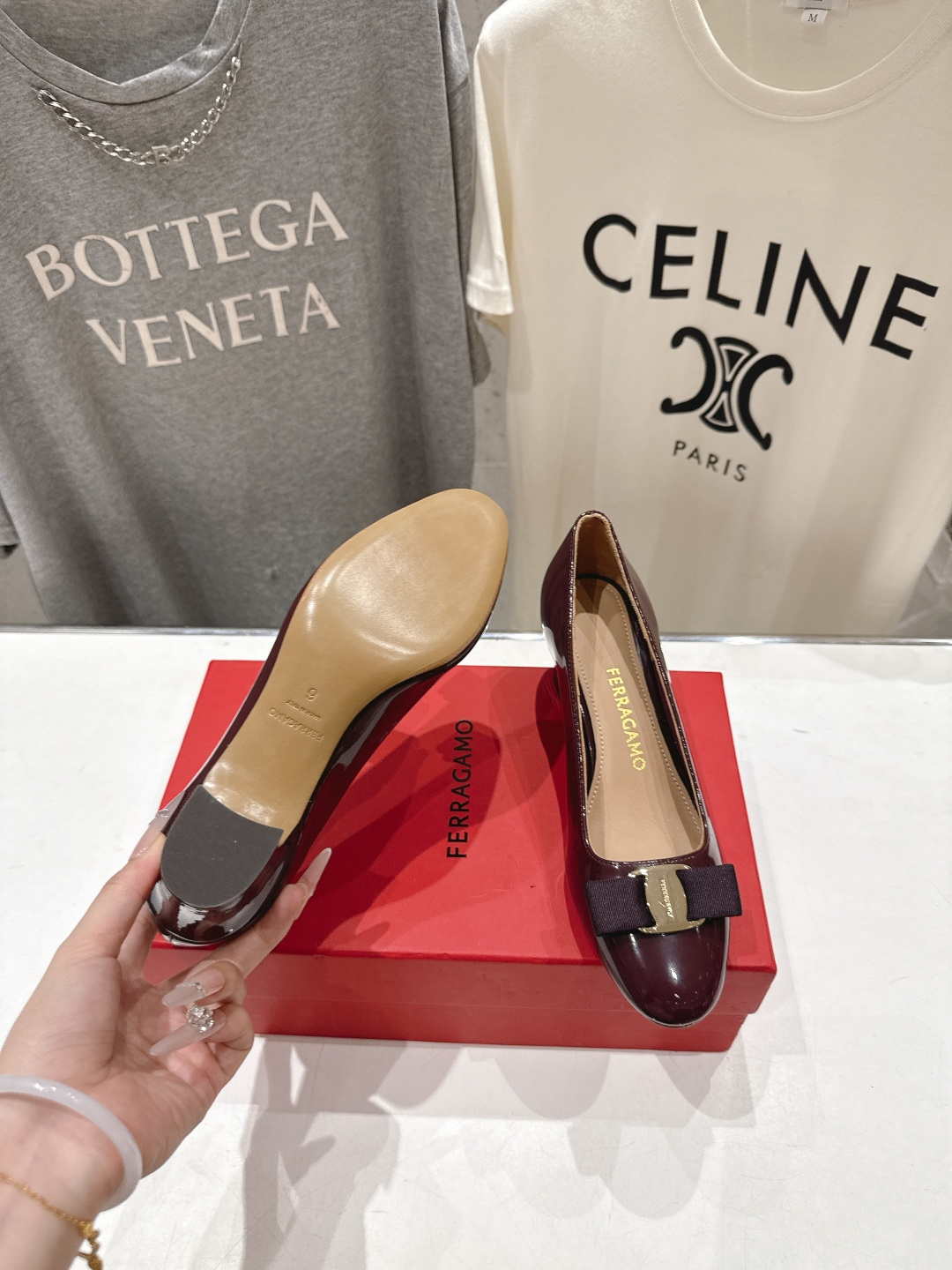 高版本出厂  FERRAGAMO/菲拉格慕F065  26ss官方新款真皮蝴蝶结系列高跟鞋单鞋菲拉格慕今