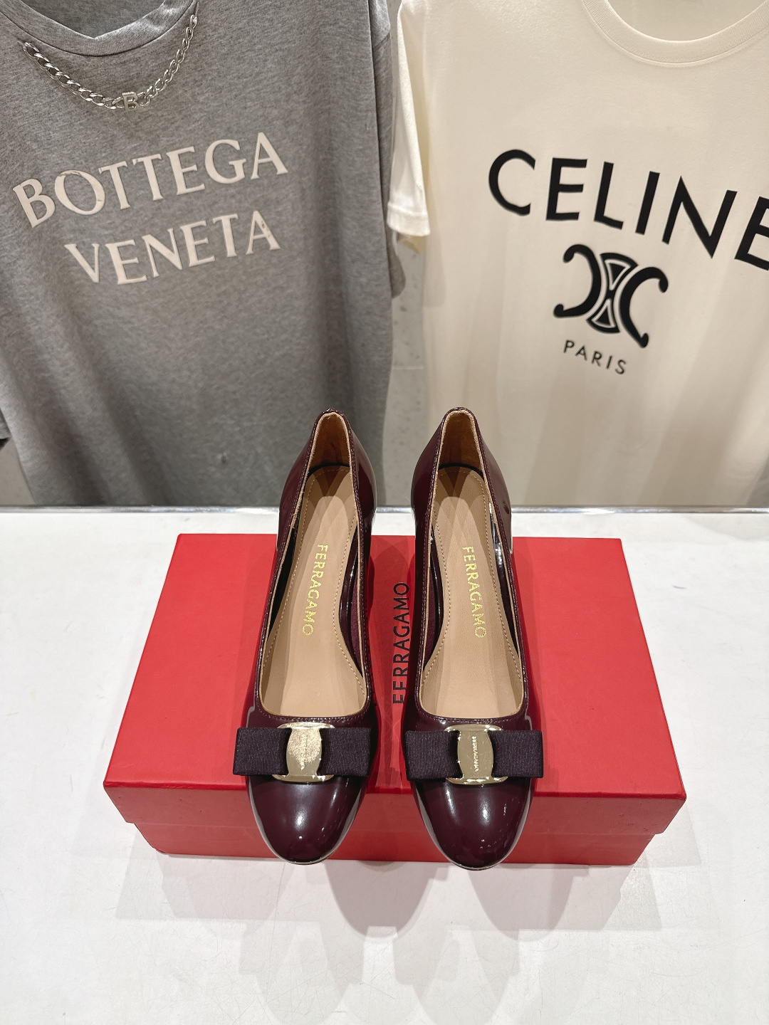 高版本出厂  FERRAGAMO/菲拉格慕F065  26ss官方新款真皮蝴蝶结系列高跟鞋单鞋菲拉格慕今