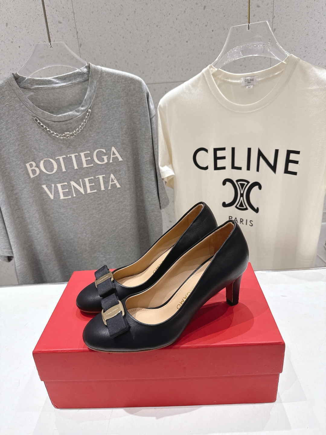 高版本出厂  FERRAGAMO/菲拉格慕F065  26ss官方新款真皮蝴蝶结系列高跟鞋单鞋菲拉格慕今