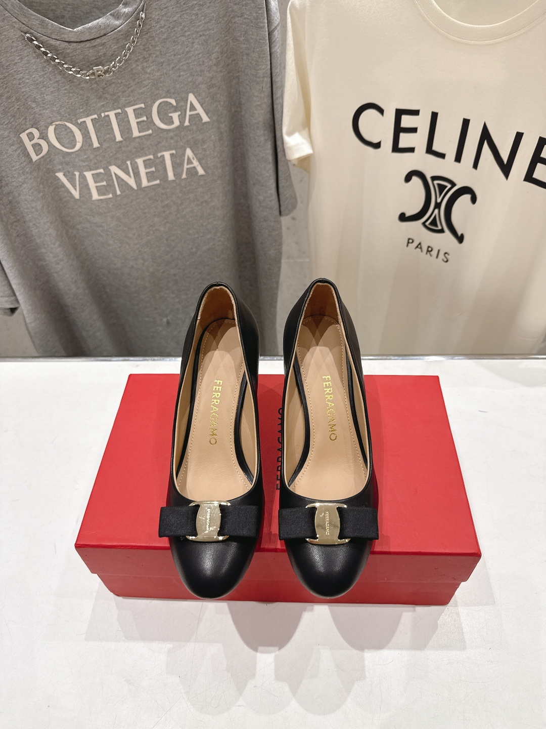 高版本出厂  FERRAGAMO/菲拉格慕F065  26ss官方新款真皮蝴蝶结系列高跟鞋单鞋菲拉格慕今