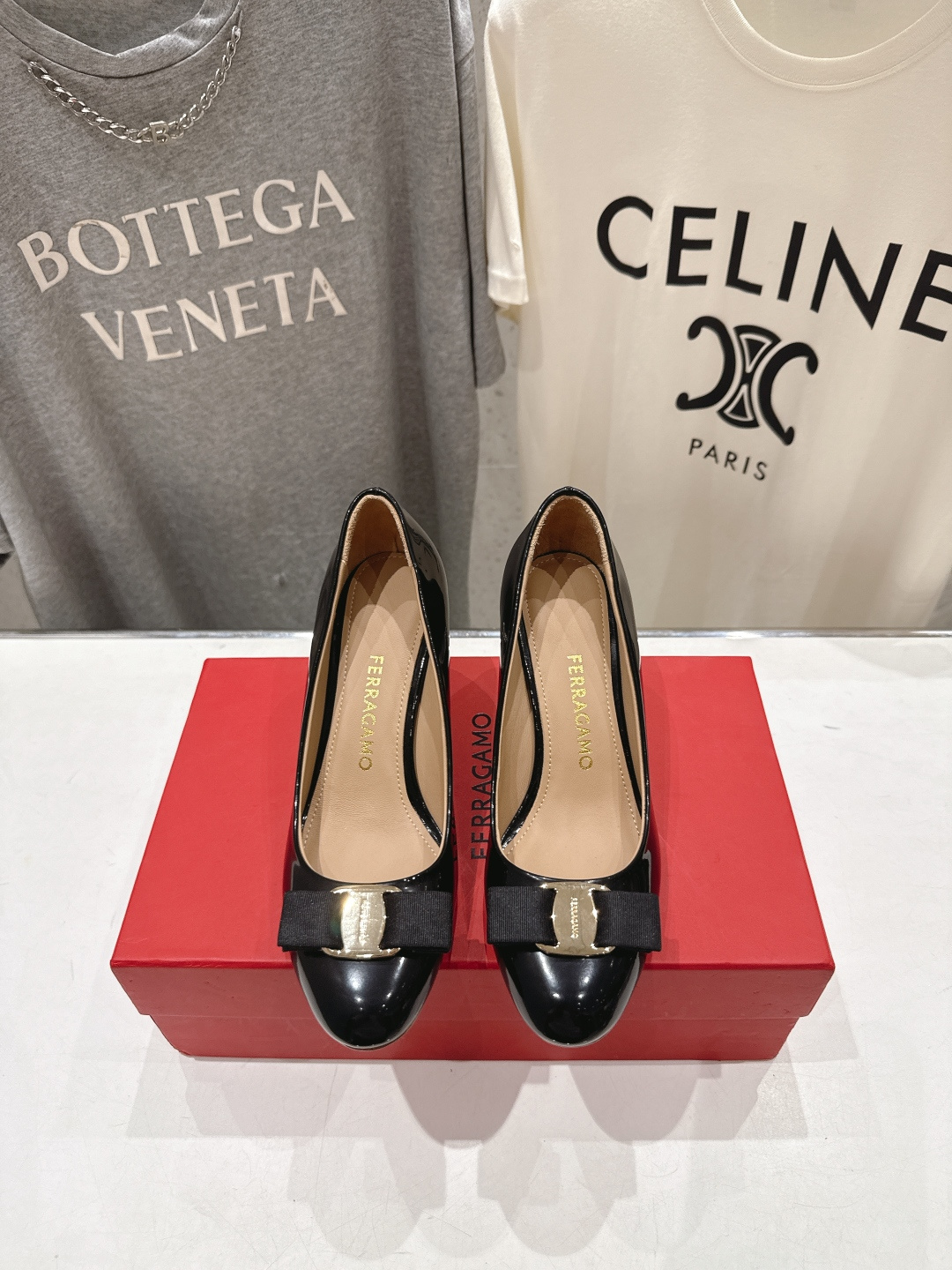 高版本出厂  FERRAGAMO/菲拉格慕F065  26ss官方新款真皮蝴蝶结系列高跟鞋单鞋菲拉格慕今