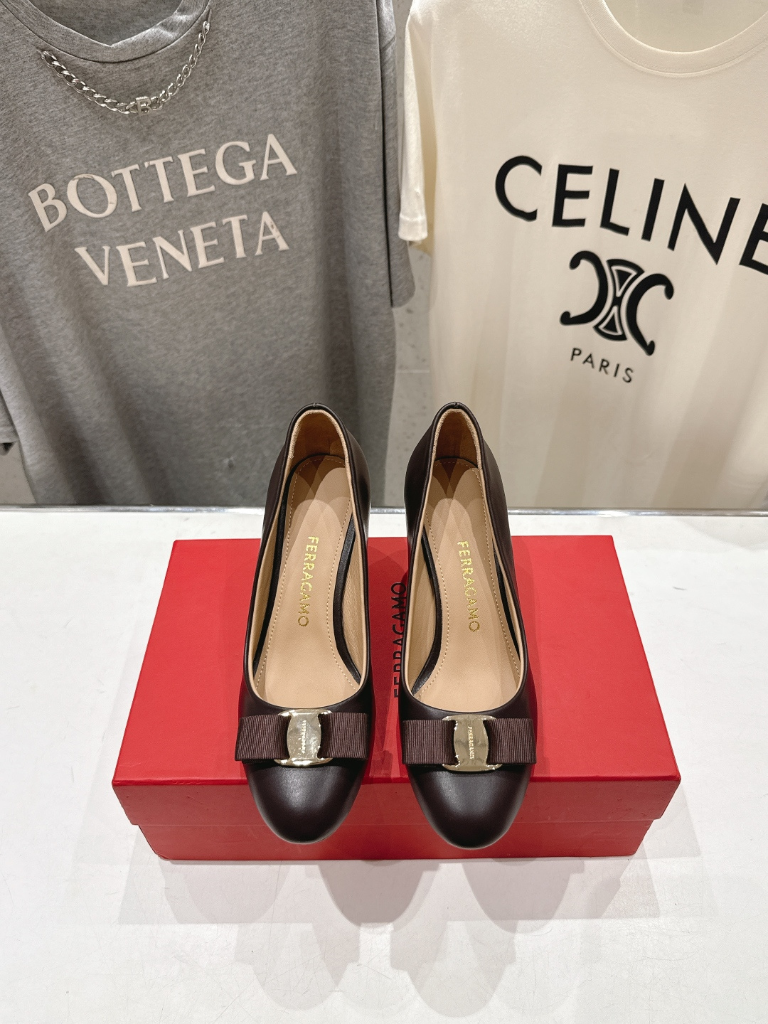 高版本出厂  FERRAGAMO/菲拉格慕F065  26ss官方新款真皮蝴蝶结系列高跟鞋单鞋菲拉格慕今