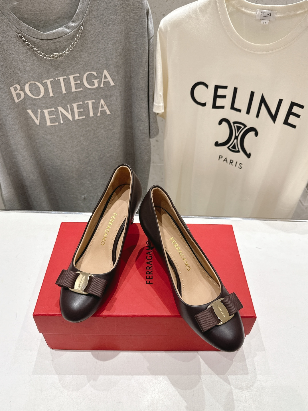 高版本出厂  FERRAGAMO/菲拉格慕F065  26ss官方新款真皮蝴蝶结系列高跟鞋单鞋菲拉格慕今